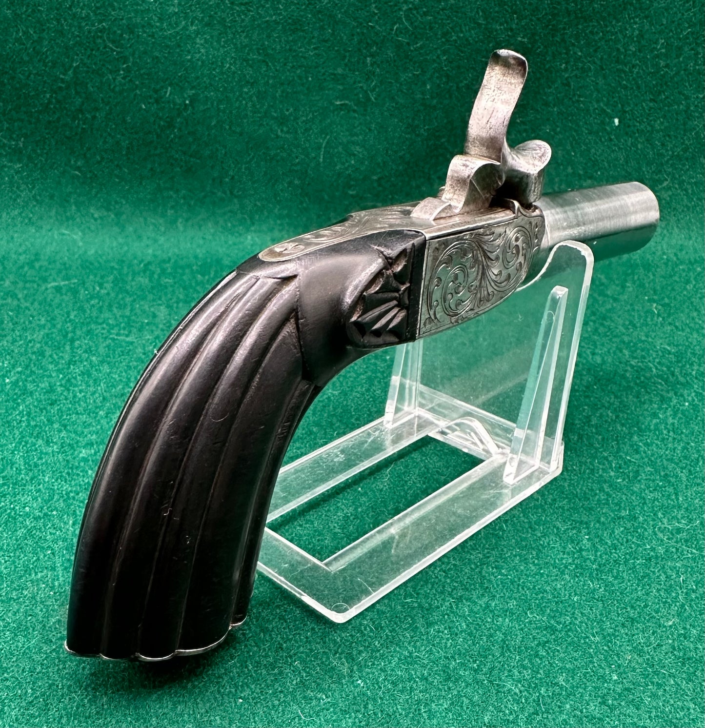 A Fine But Unsigned French or Belgian Percussion Cap Pocket Pistol