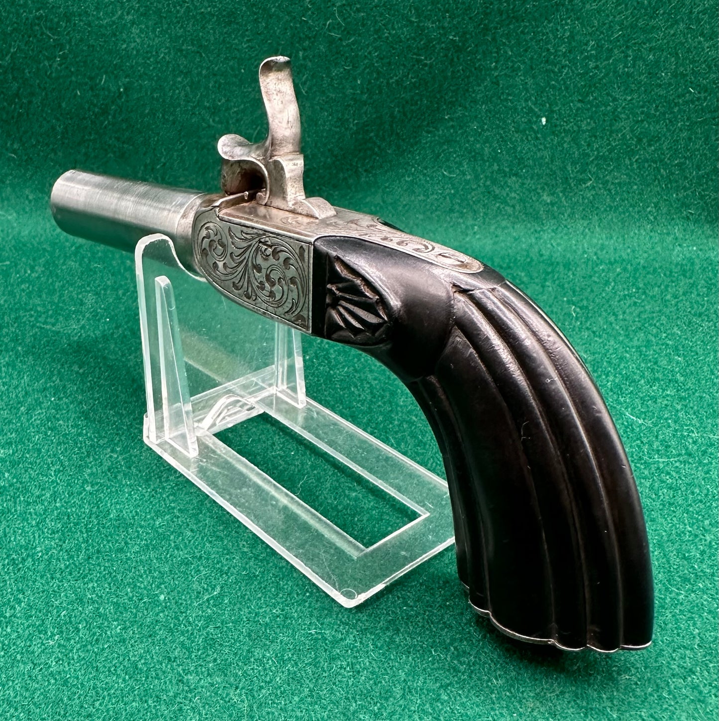 A Fine But Unsigned French or Belgian Percussion Cap Pocket Pistol