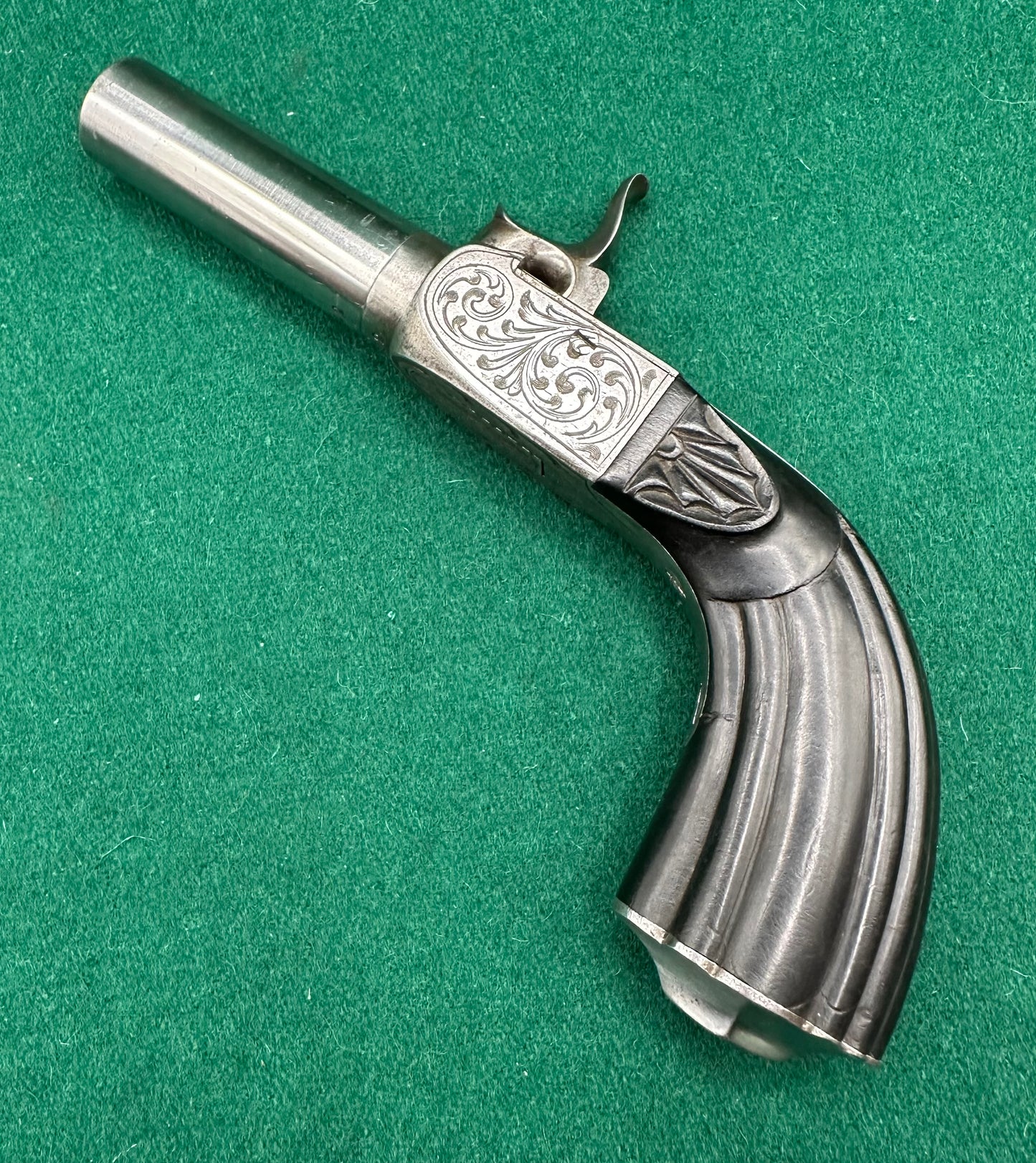 A Fine But Unsigned French or Belgian Percussion Cap Pocket Pistol