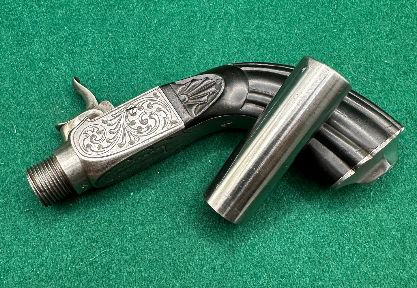 A Fine But Unsigned French or Belgian Percussion Cap Pocket Pistol