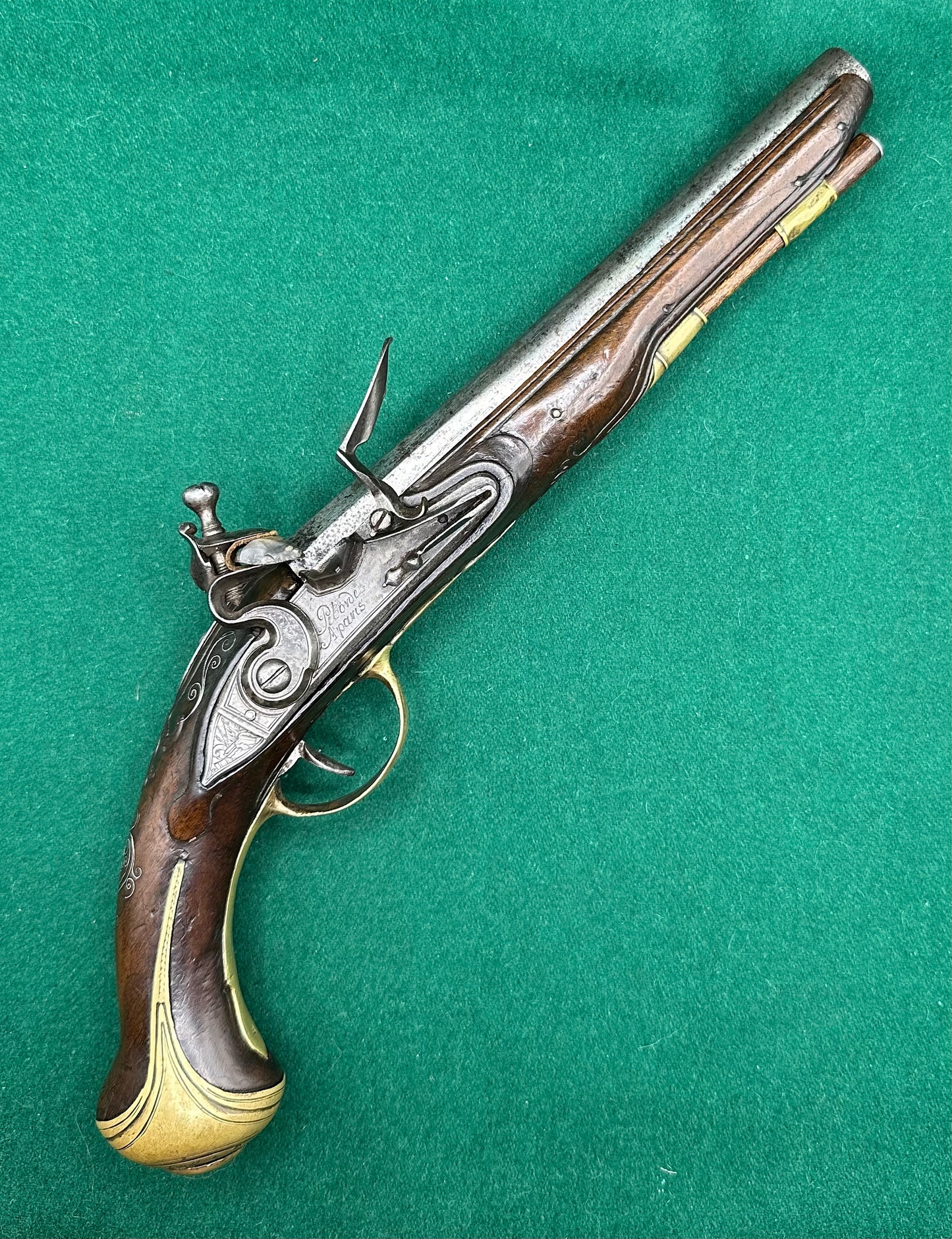 A Lovely French Flintlock Holster Pistol Signed Peborde A Paris