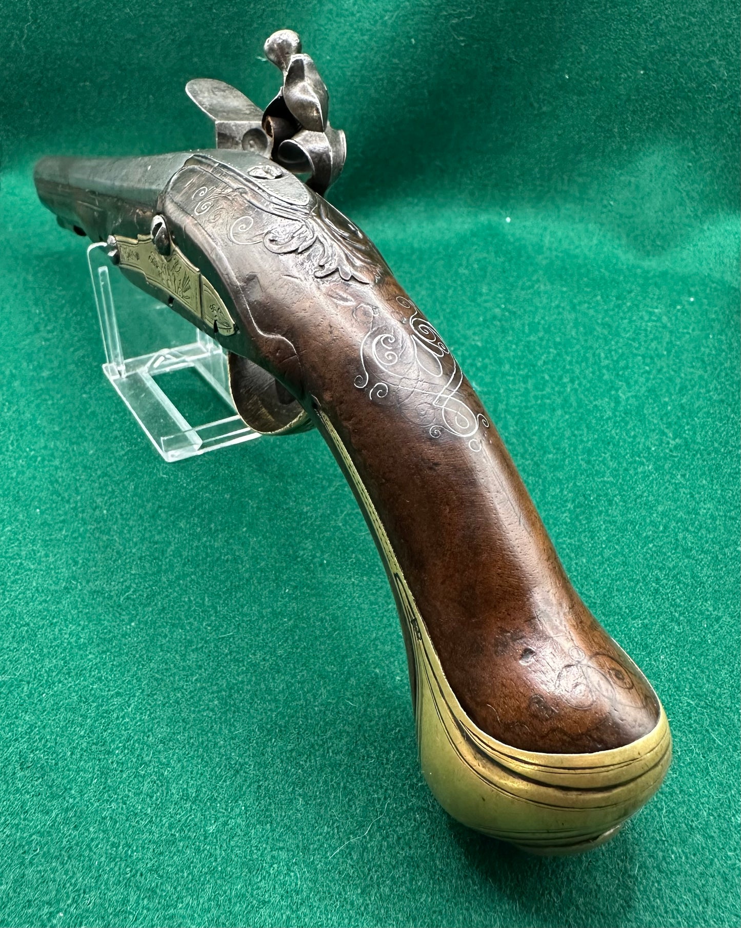 A Lovely French Flintlock Holster Pistol Signed Peborde A Paris