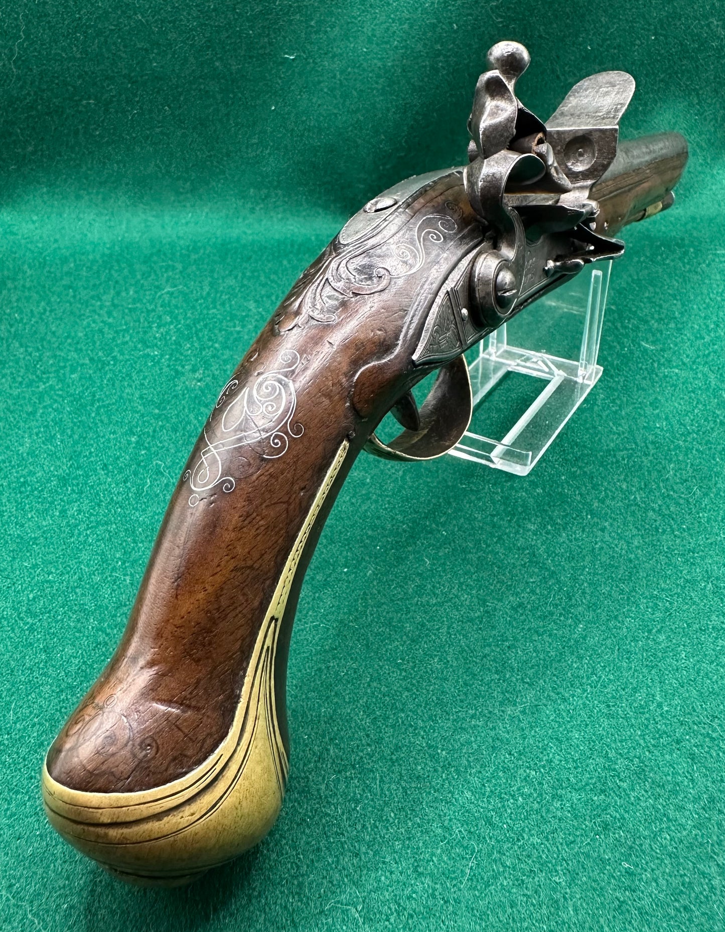 A Lovely French Flintlock Holster Pistol Signed Peborde A Paris