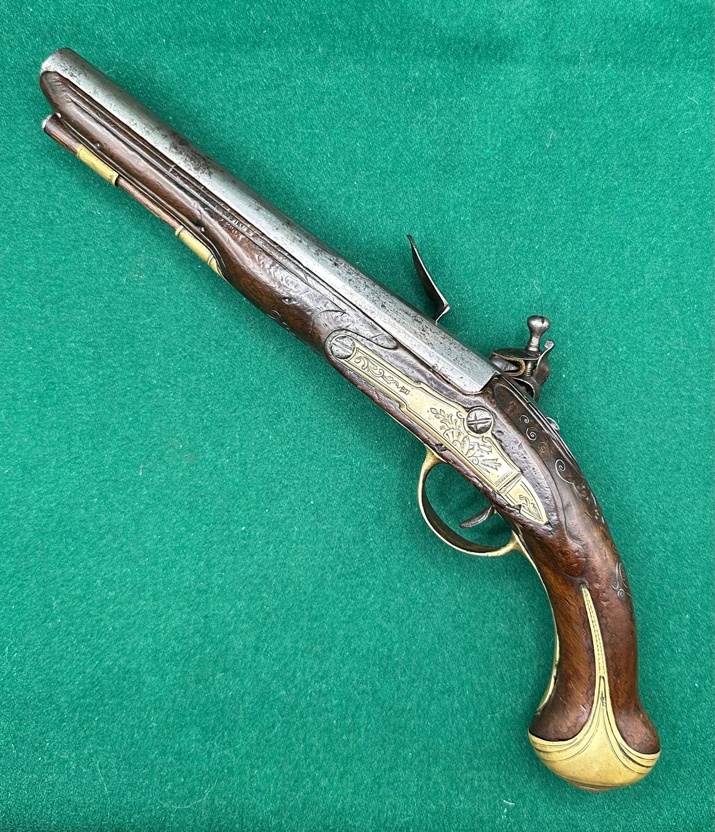 A Lovely French Flintlock Holster Pistol Signed Peborde A Paris