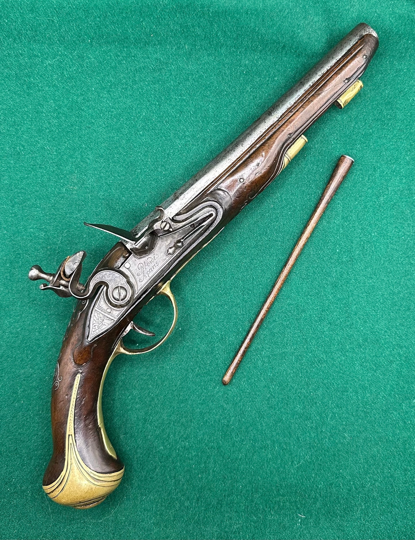 A Lovely French Flintlock Holster Pistol Signed Peborde A Paris