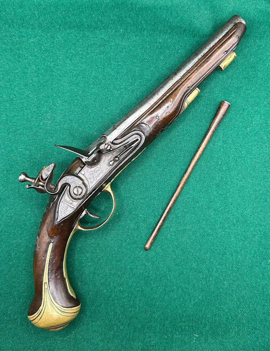 A Lovely French Flintlock Holster Pistol Signed Peborde A Paris