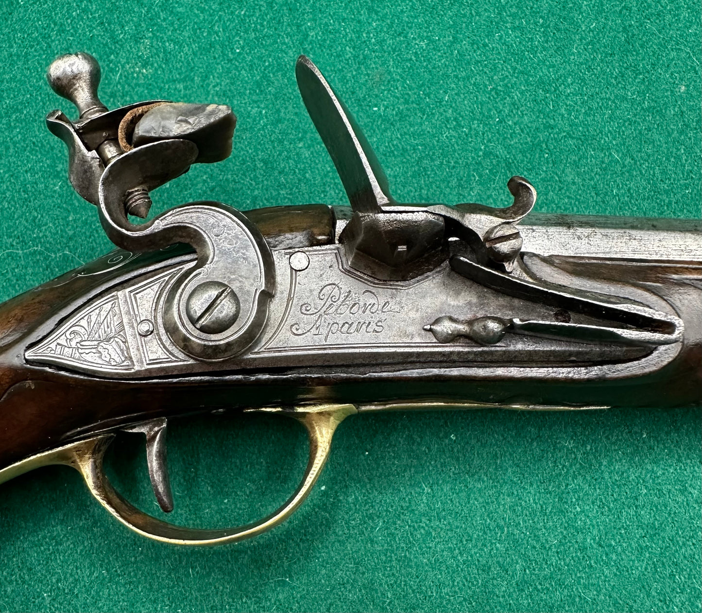 A Lovely French Flintlock Holster Pistol Signed Peborde A Paris