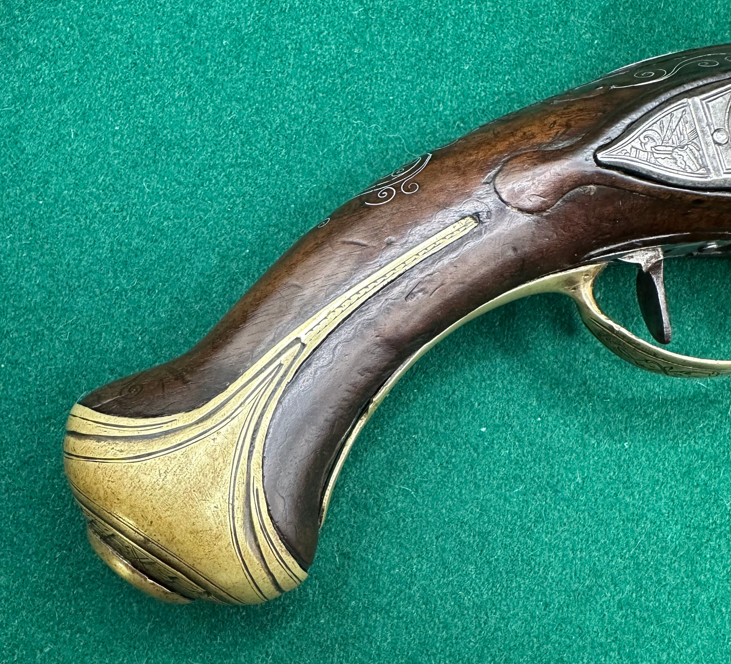 A Lovely French Flintlock Holster Pistol Signed Peborde A Paris