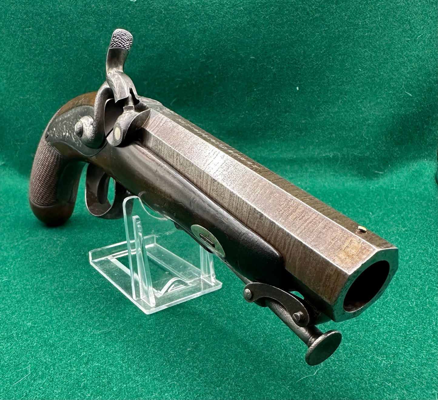 Percussion Cap Overcoat Or Travelling Pistol Signed Manton & Son London