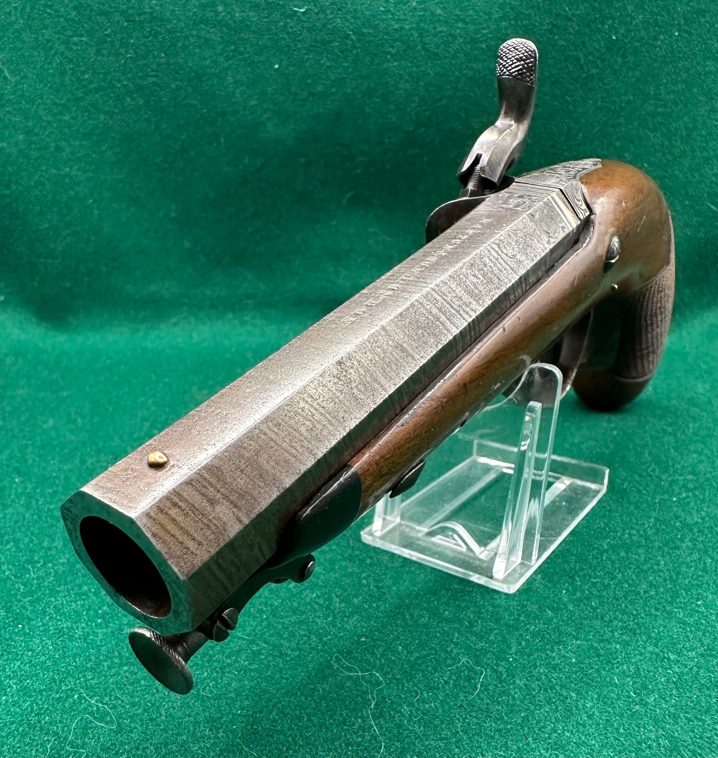 Percussion Cap Overcoat Or Travelling Pistol Signed Manton & Son London