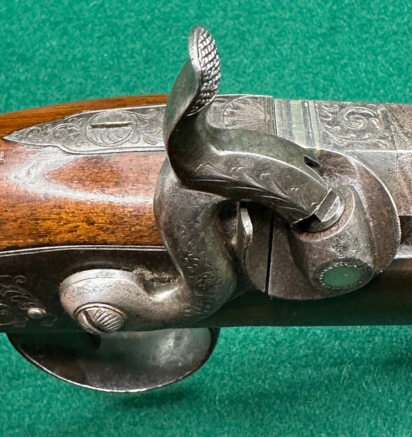 Percussion Cap Overcoat Or Travelling Pistol Signed Manton & Son London