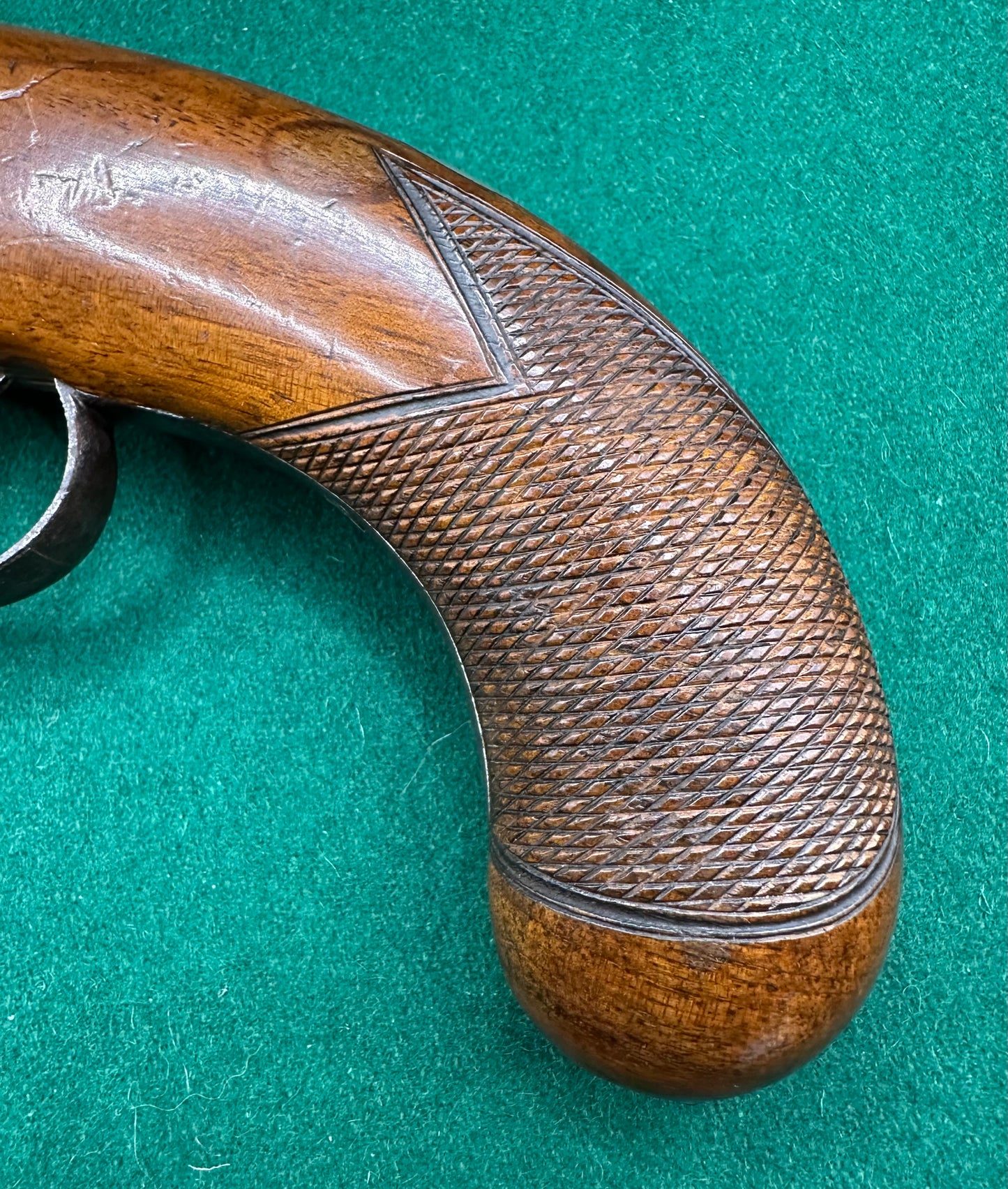 Percussion Cap Overcoat Or Travelling Pistol Signed Manton & Son London