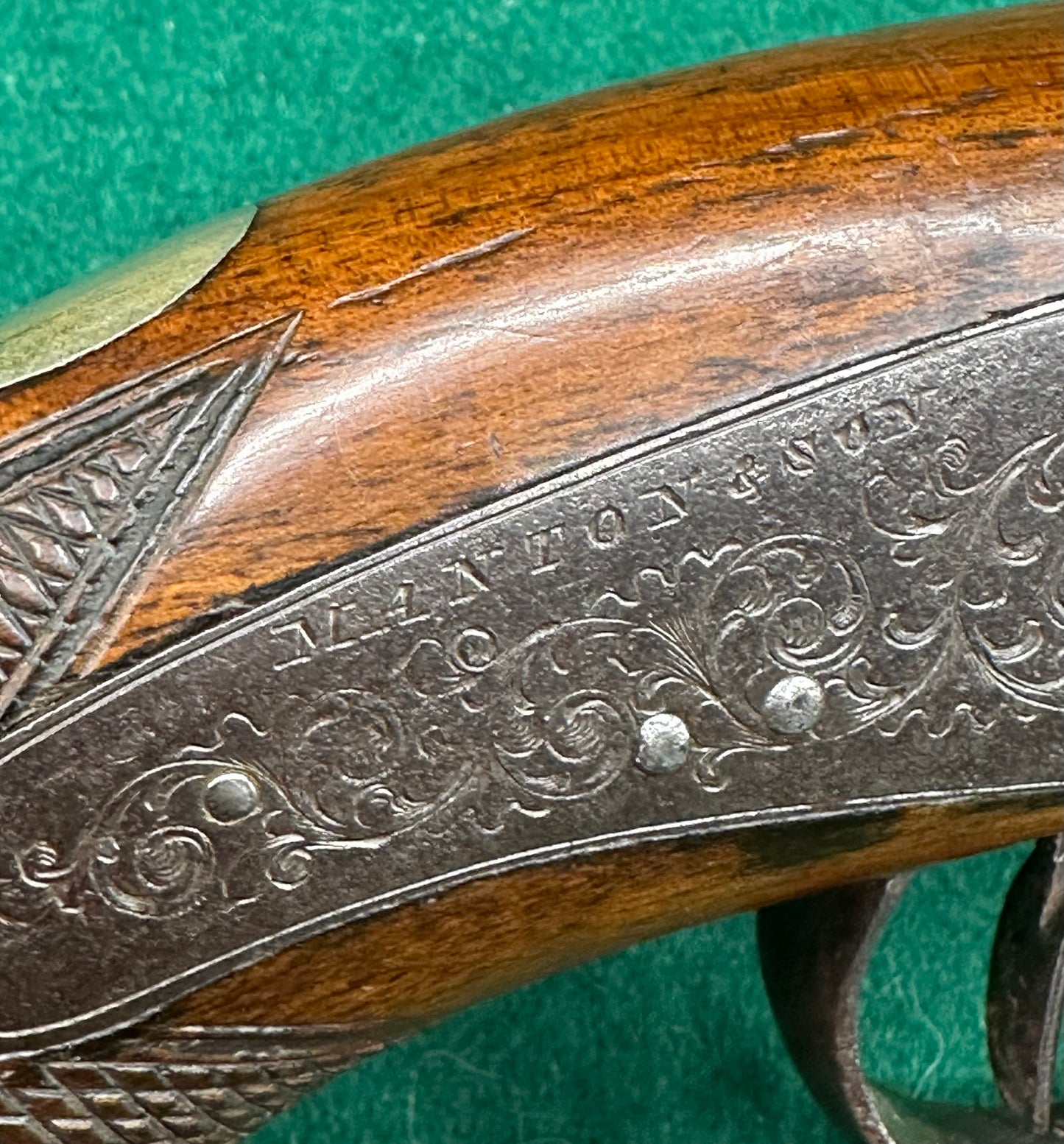 Percussion Cap Overcoat Or Travelling Pistol Signed Manton & Son London