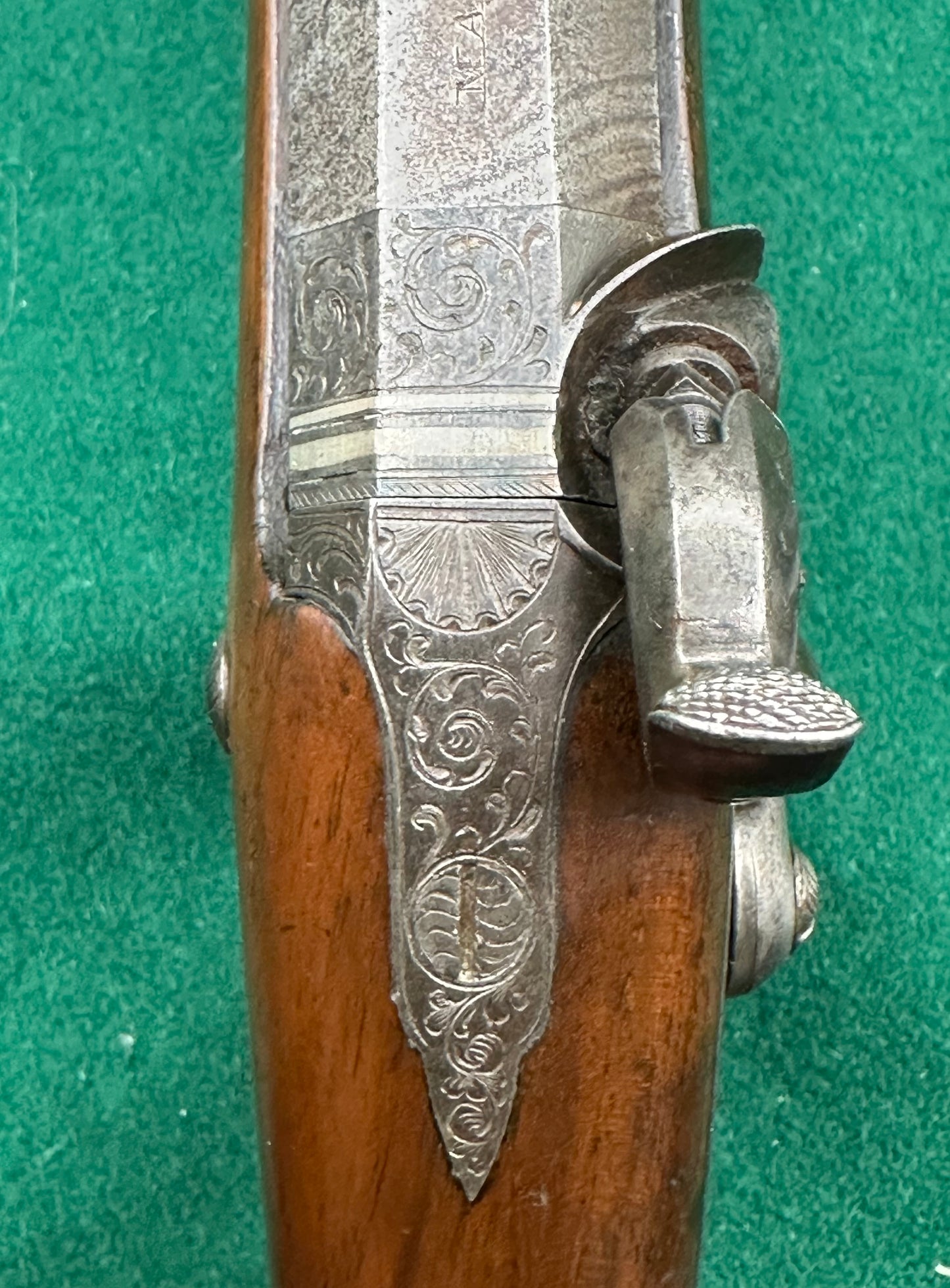 Percussion Cap Overcoat Or Travelling Pistol Signed Manton & Son London
