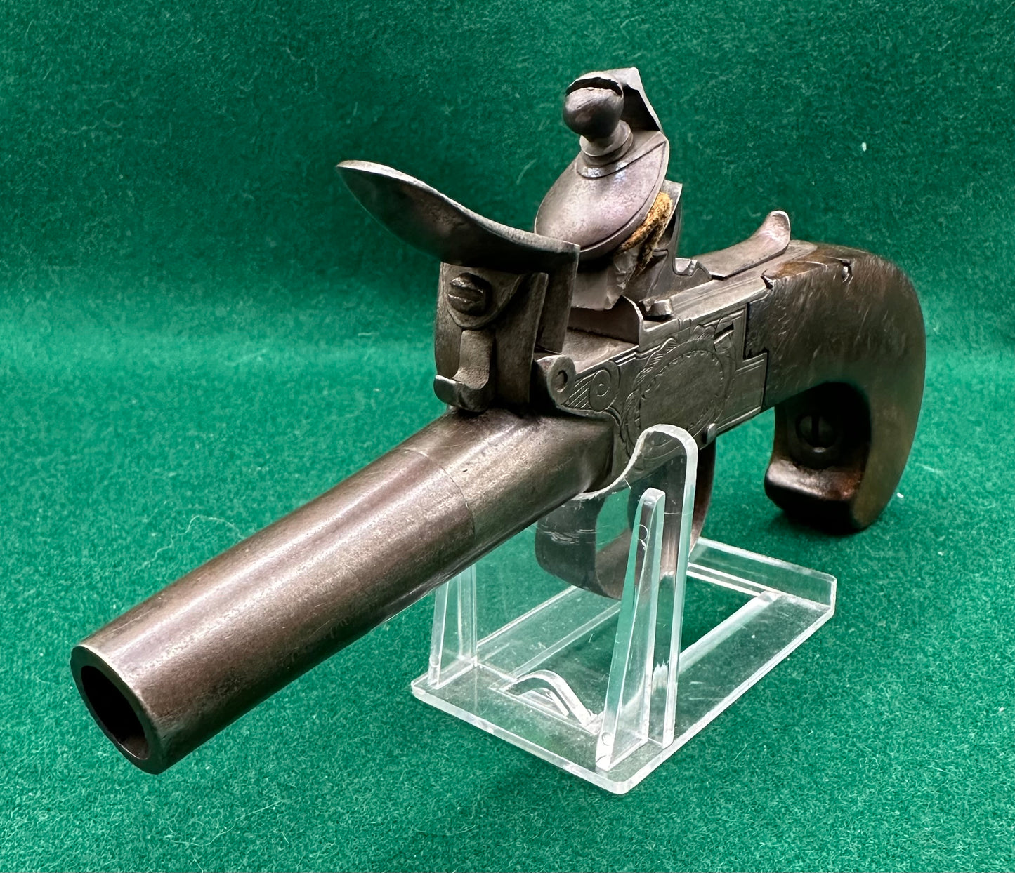 A Nice Clean Continental Flintlock Boxlock Pocket Pistol