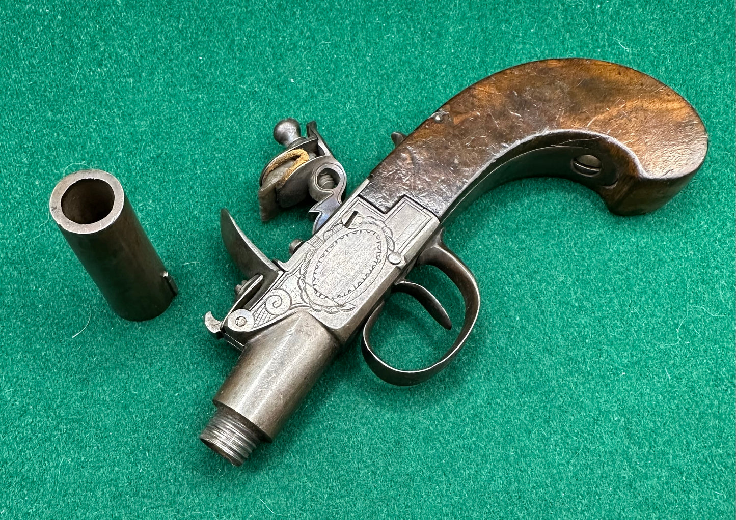 A Nice Clean Continental Flintlock Boxlock Pocket Pistol