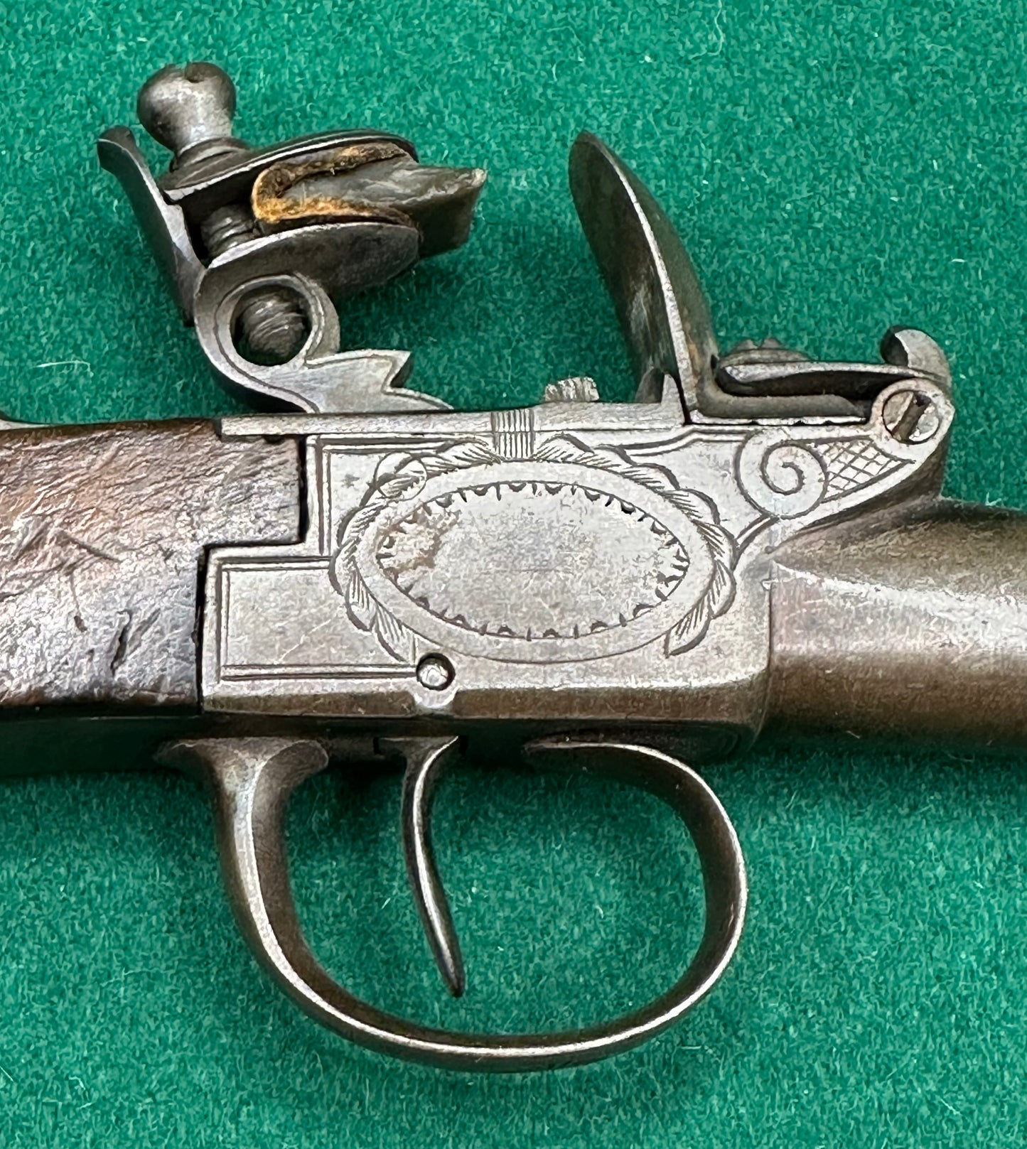A Nice Clean Continental Flintlock Boxlock Pocket Pistol