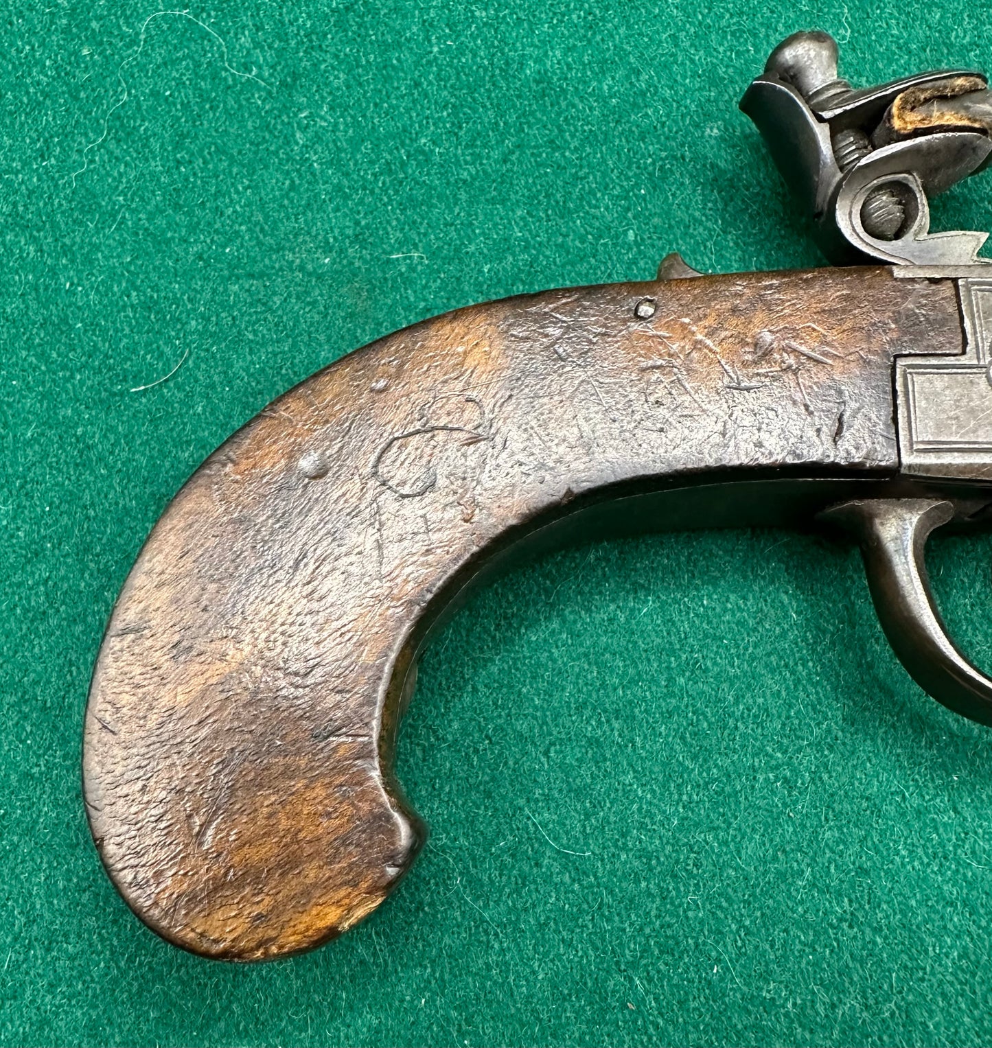 A Nice Clean Continental Flintlock Boxlock Pocket Pistol