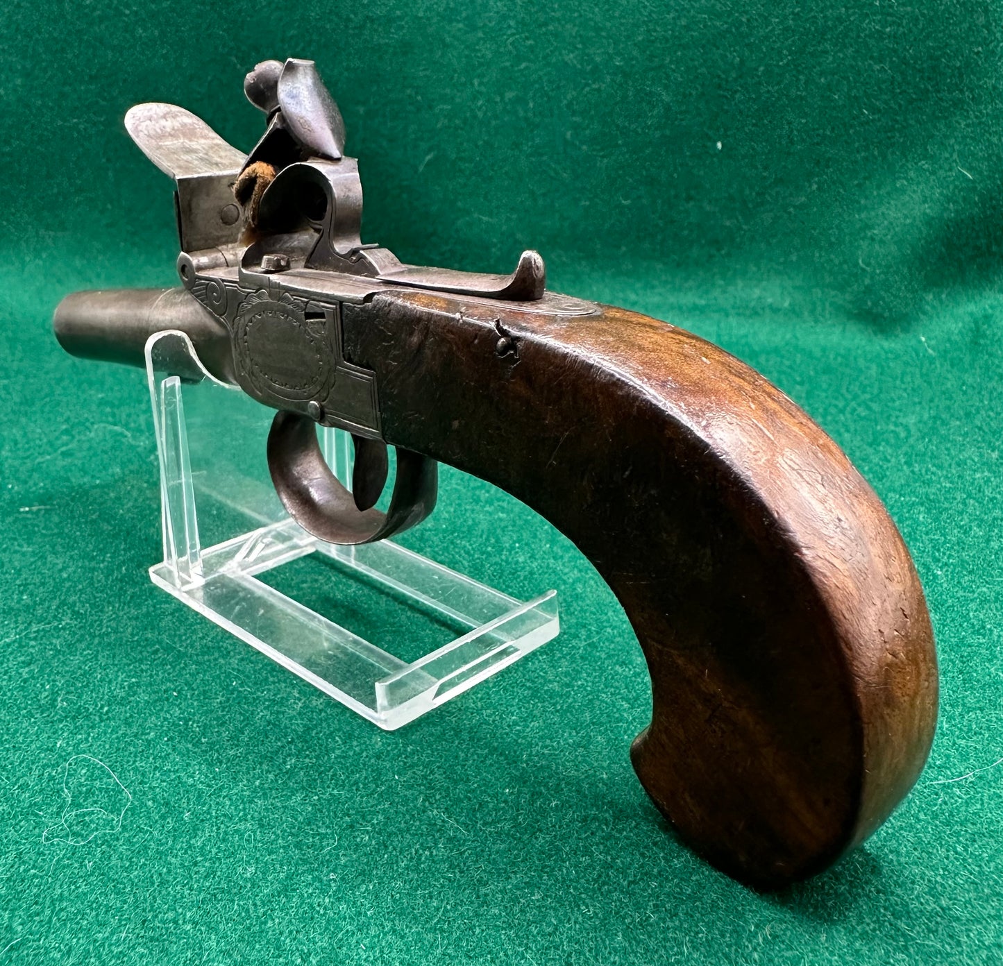 A Nice Clean Continental Flintlock Boxlock Pocket Pistol