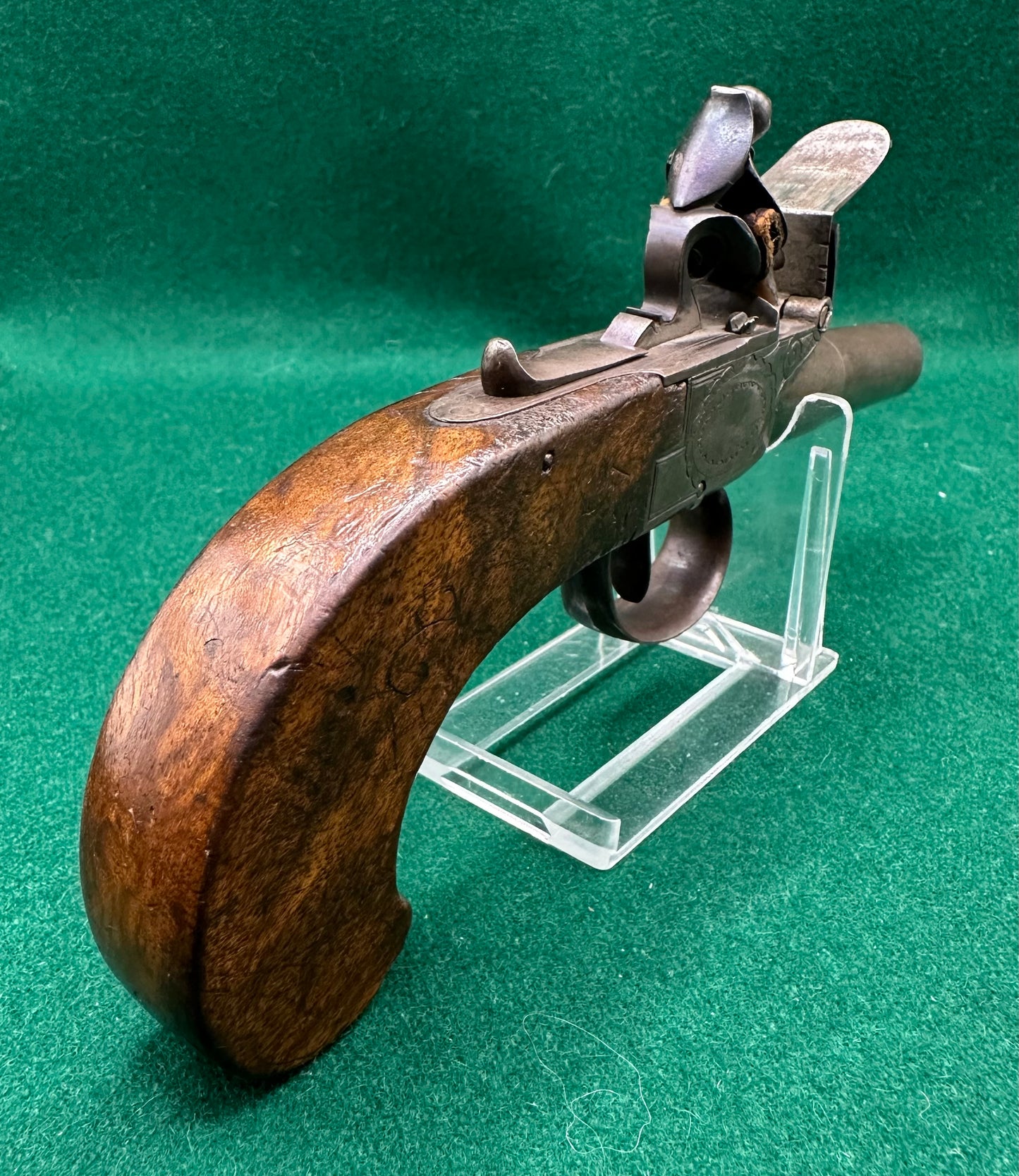 A Nice Clean Continental Flintlock Boxlock Pocket Pistol