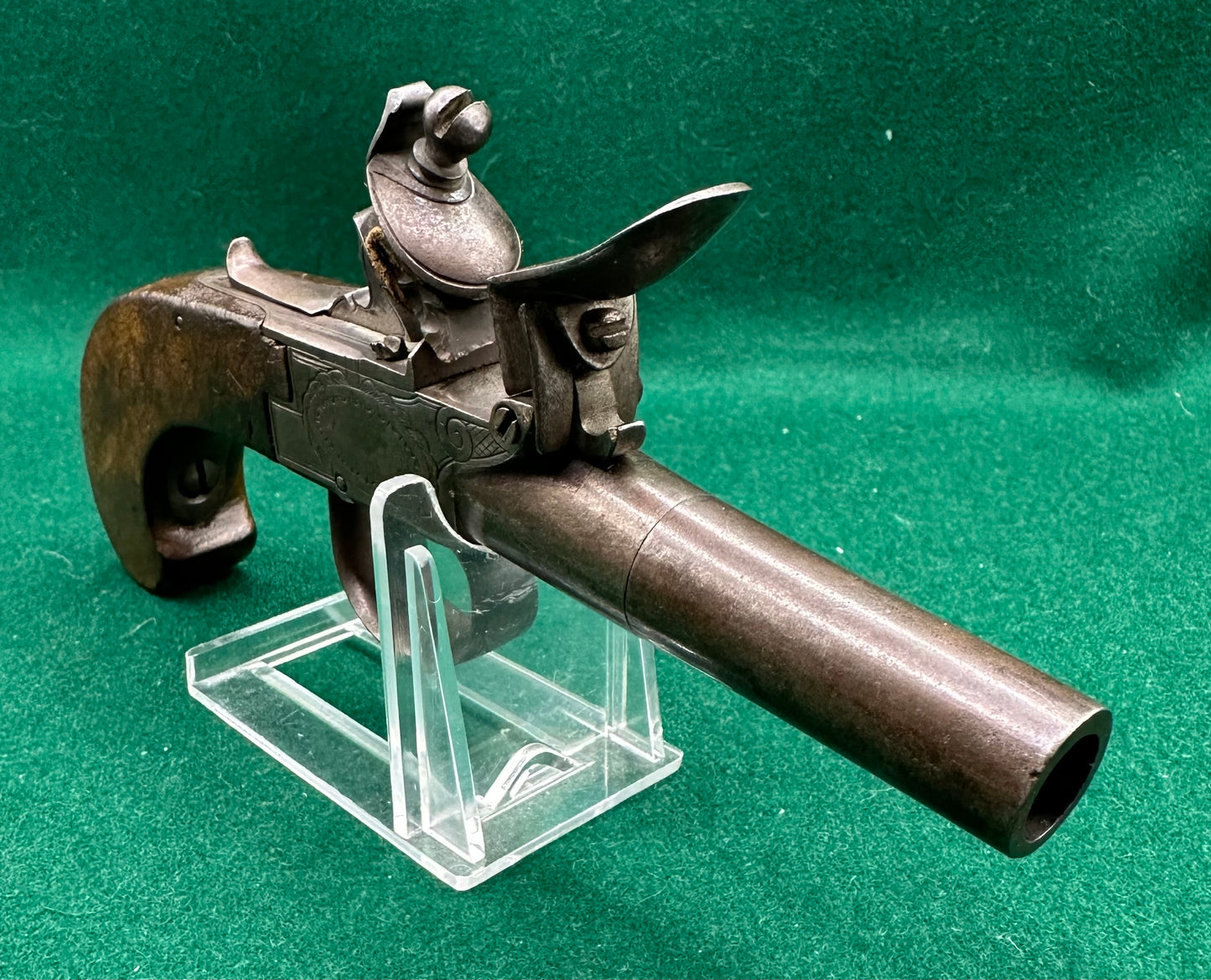 A Nice Clean Continental Flintlock Boxlock Pocket Pistol