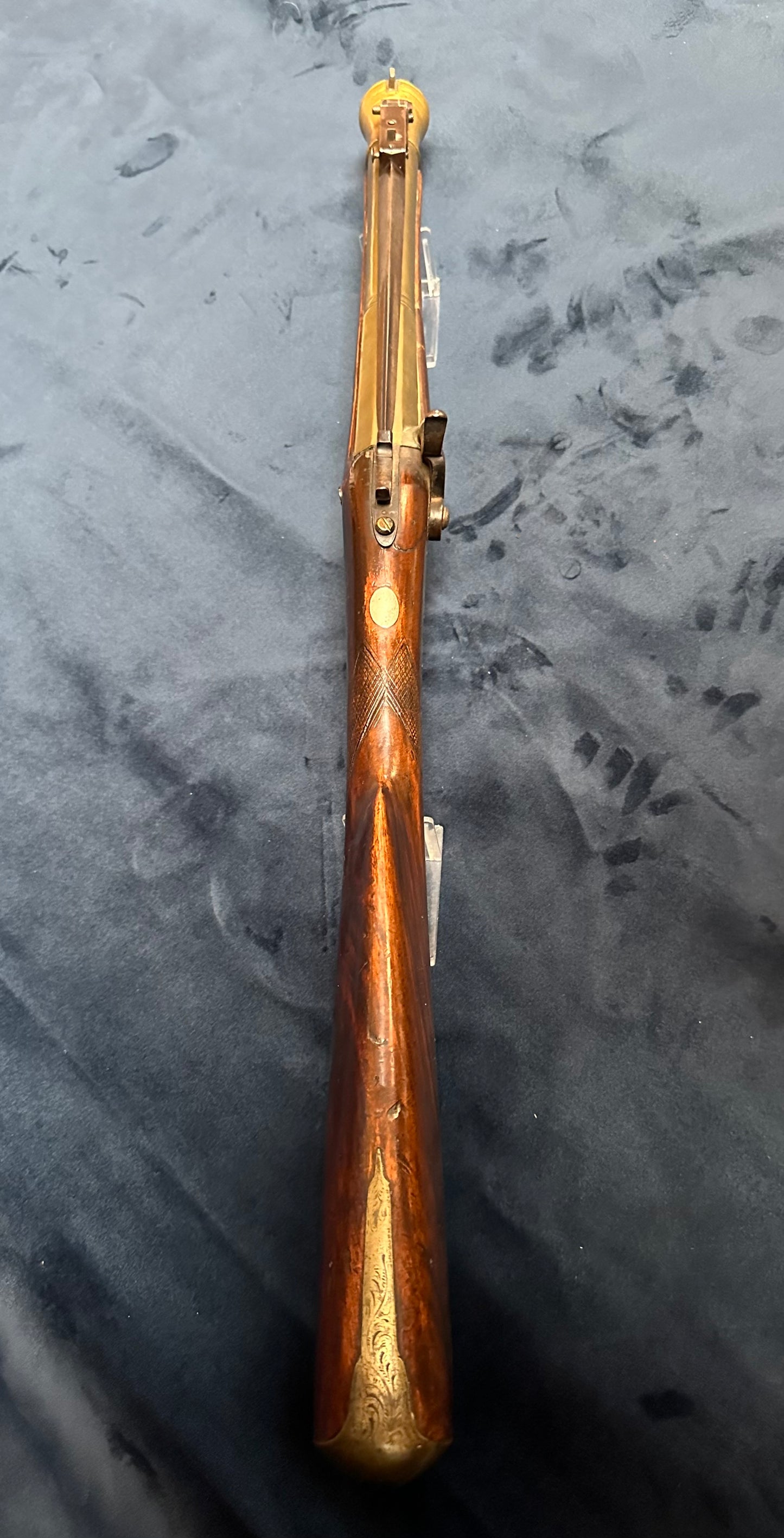 Brass Barrelled Blunderbuss With A Top Mounted Bayonet Converted To Percussion Cap