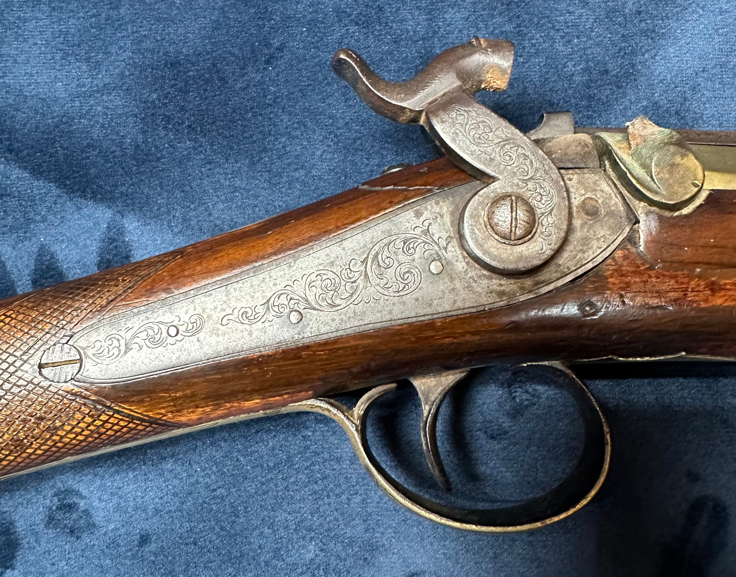 Brass Barrelled Blunderbuss With A Top Mounted Bayonet Converted To Percussion Cap