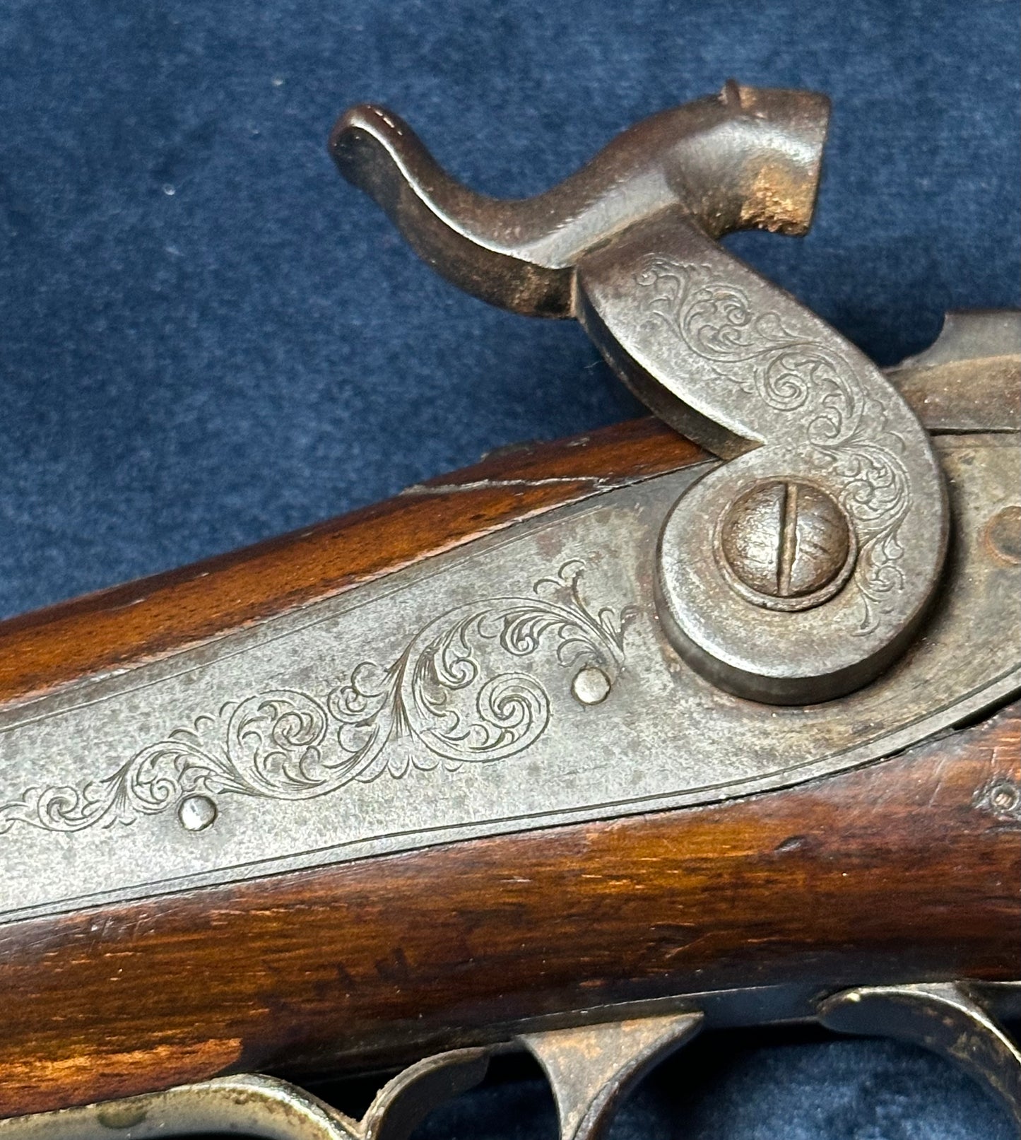 Brass Barrelled Blunderbuss With A Top Mounted Bayonet Converted To Percussion Cap