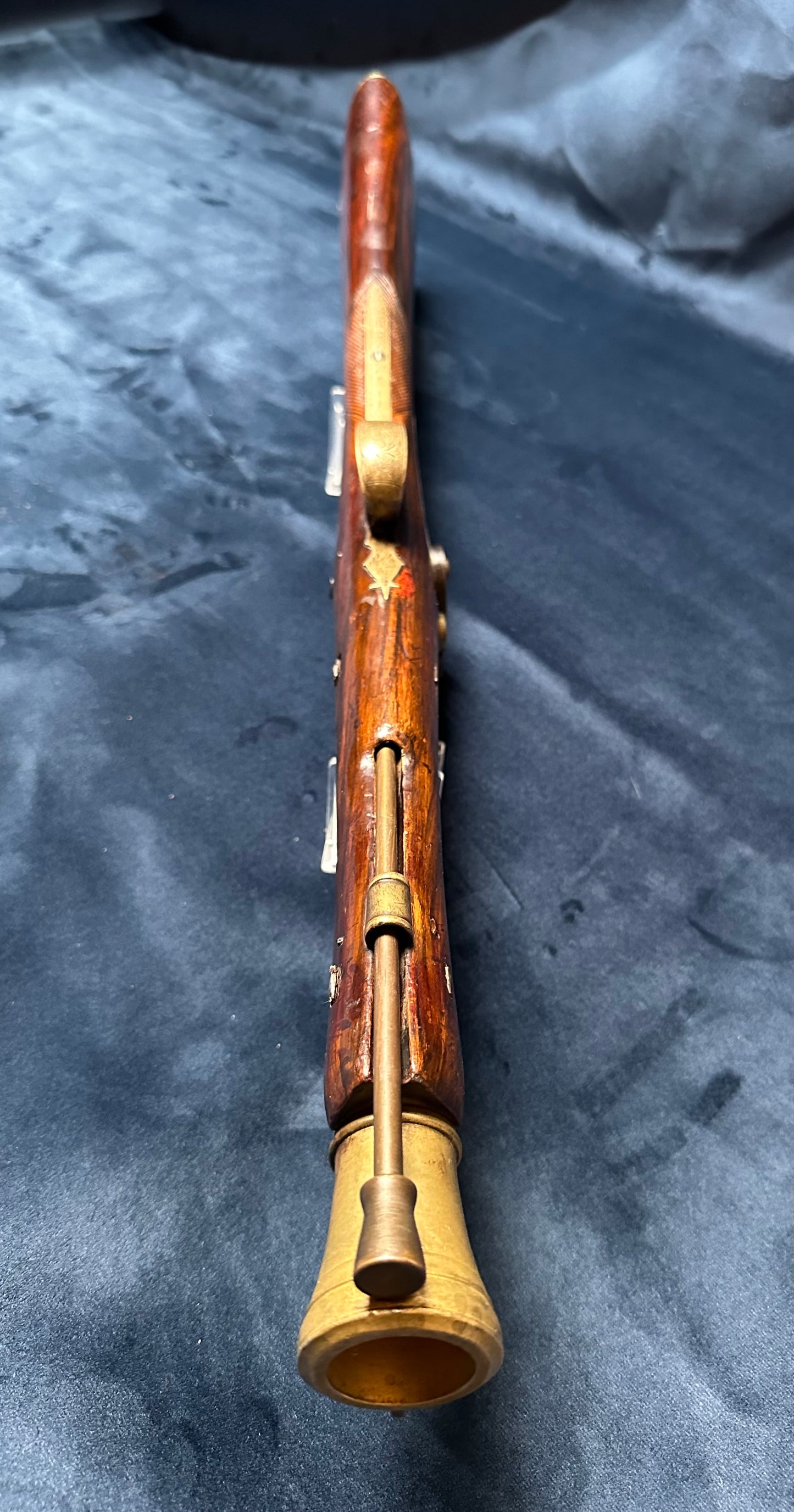 Brass Barrelled Blunderbuss With A Top Mounted Bayonet Converted To Percussion Cap