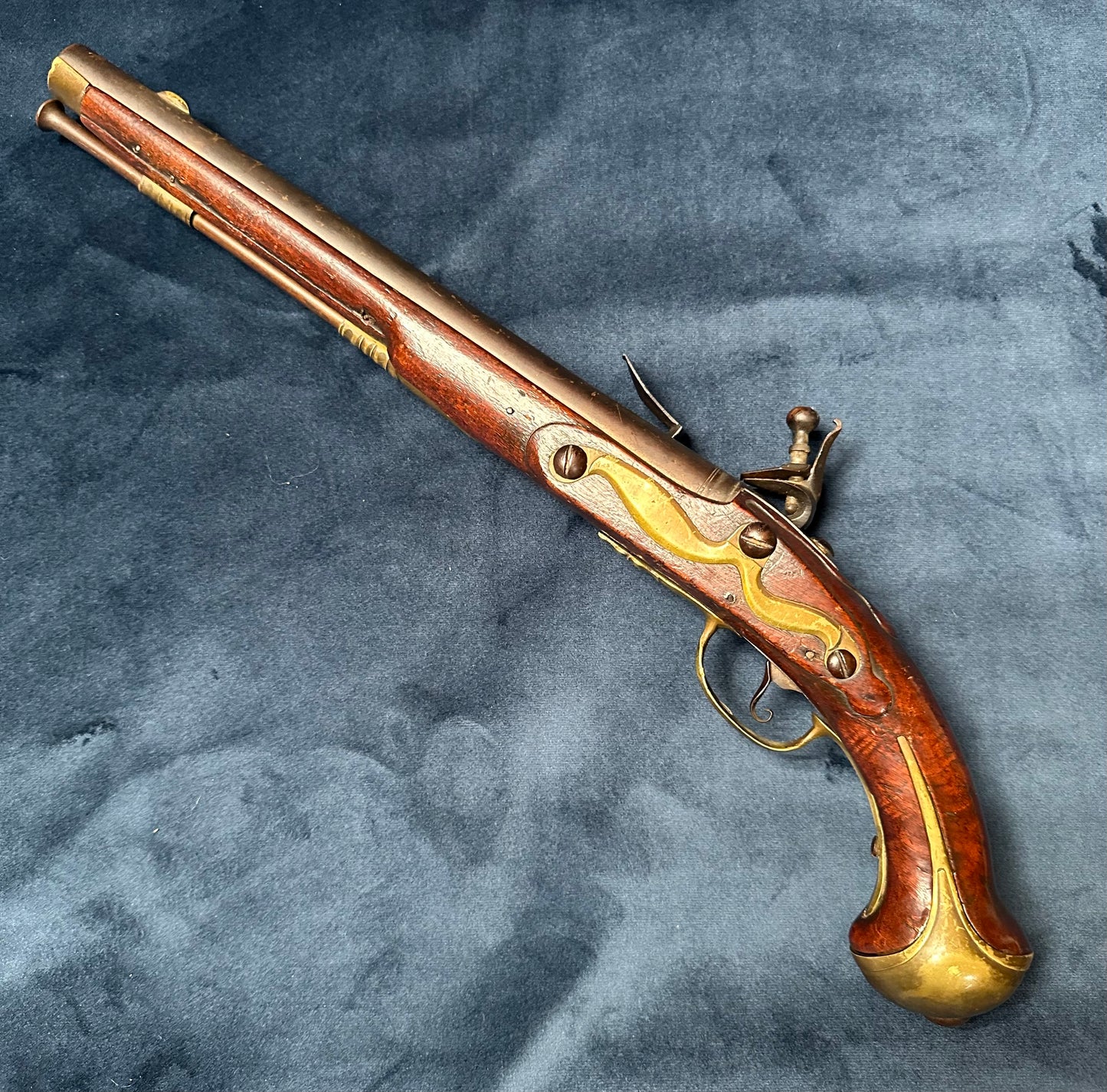 Very Large Flintlock Holster Pistol Signed "Claude Niquet a Liege"