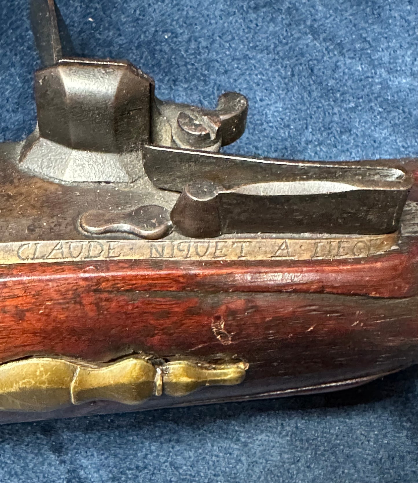 Very Large Flintlock Holster Pistol Signed "Claude Niquet a Liege"