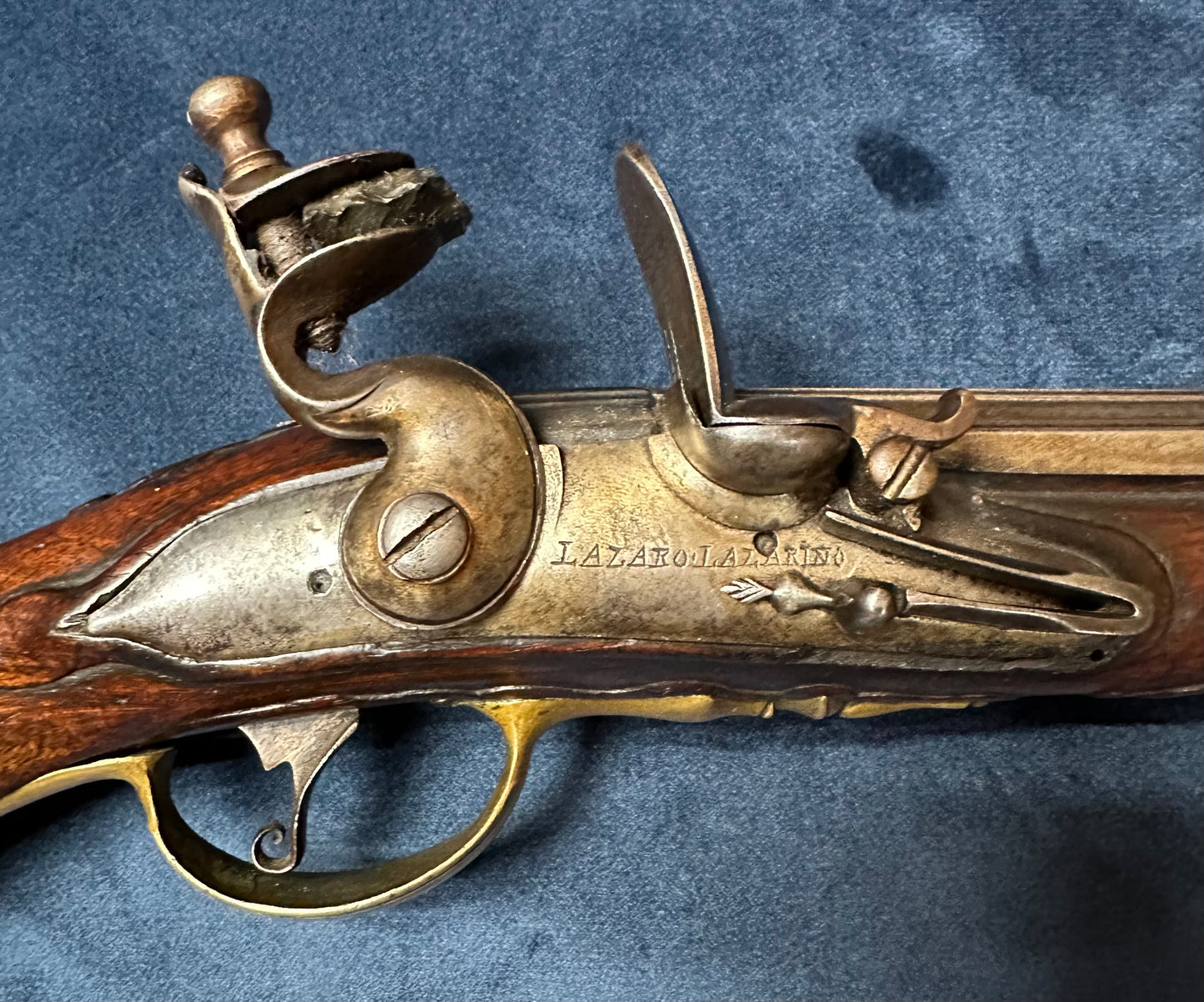 Full Stocked Flintlock Holster Pistol Signed Lazaro Lazarino
