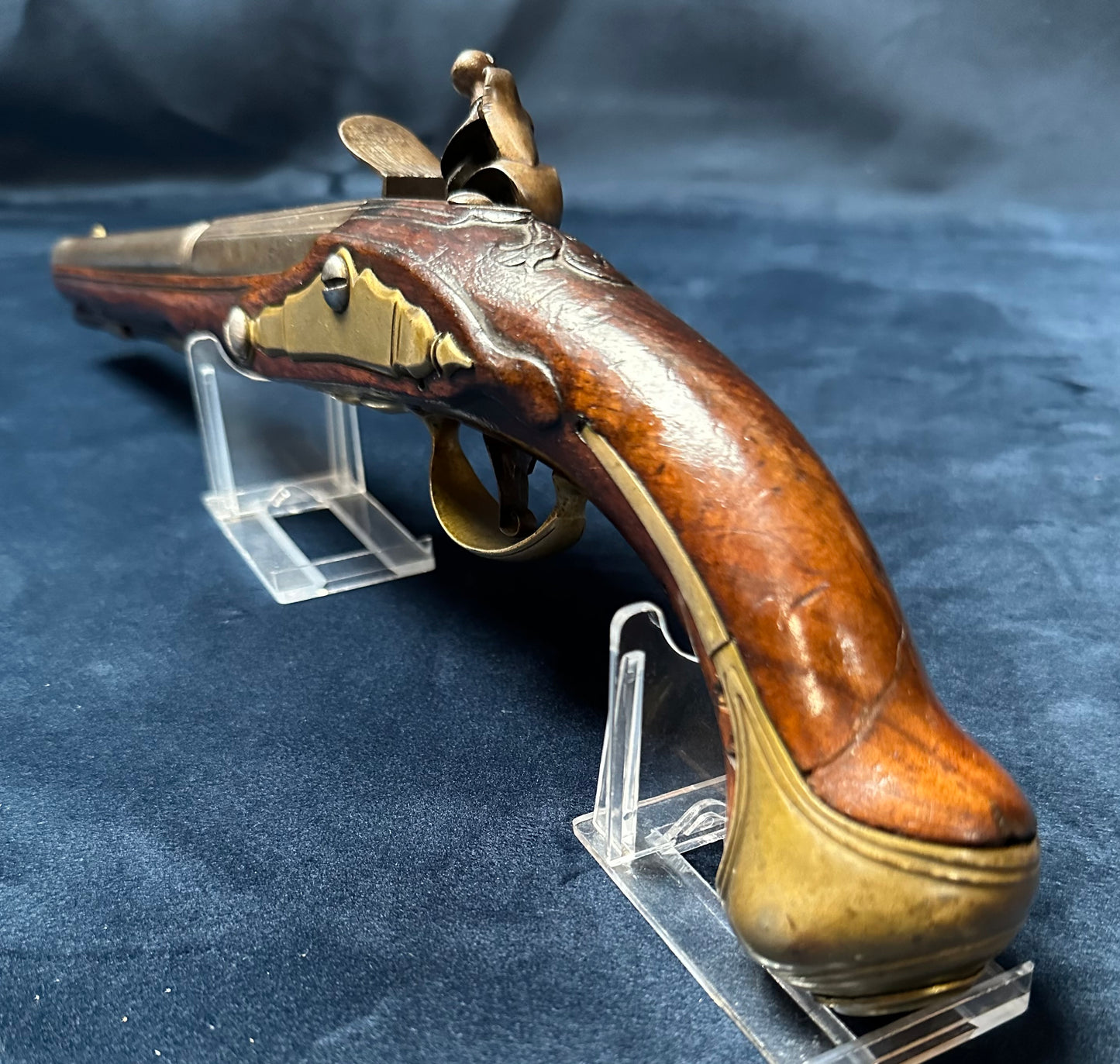 Full Stocked Flintlock Holster Pistol Signed Lazaro Lazarino