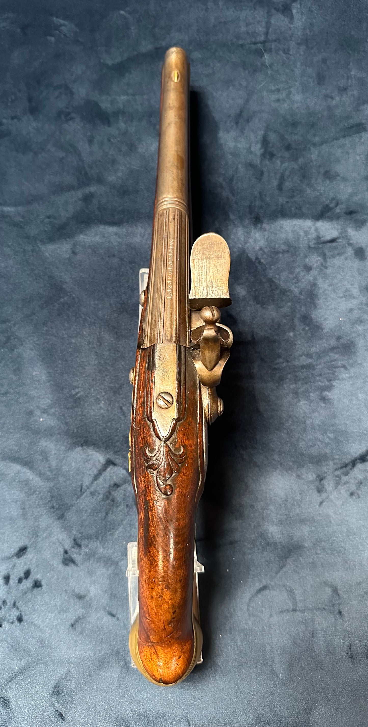 Full Stocked Flintlock Holster Pistol Signed Lazaro Lazarino