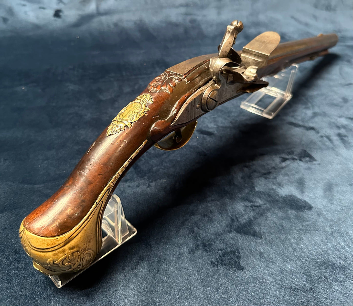 Beautiful Large Early Flintlock Holster Pistol By J J Behr Of Wurzburg