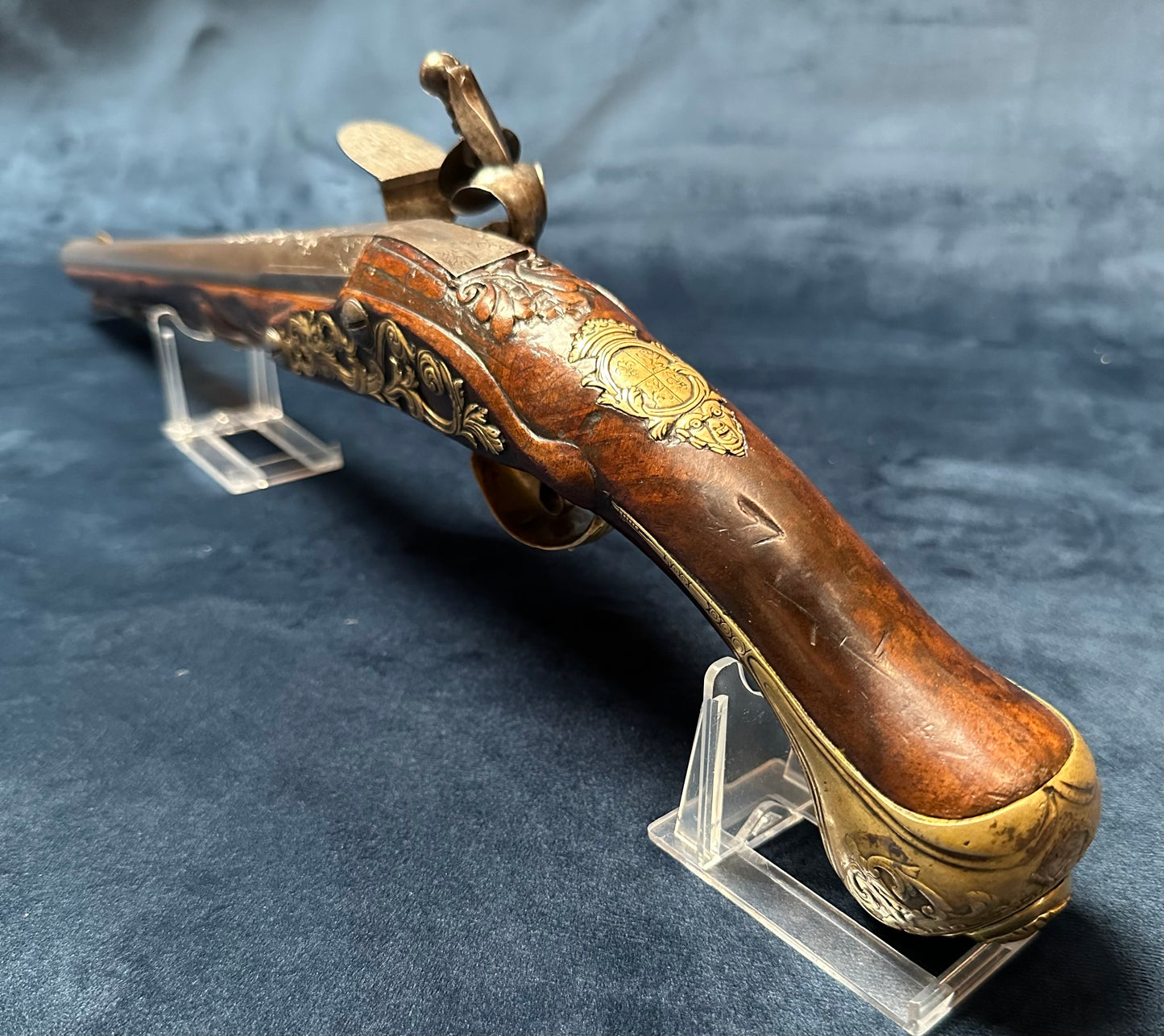 Beautiful Large Early Flintlock Holster Pistol By J J Behr Of Wurzburg