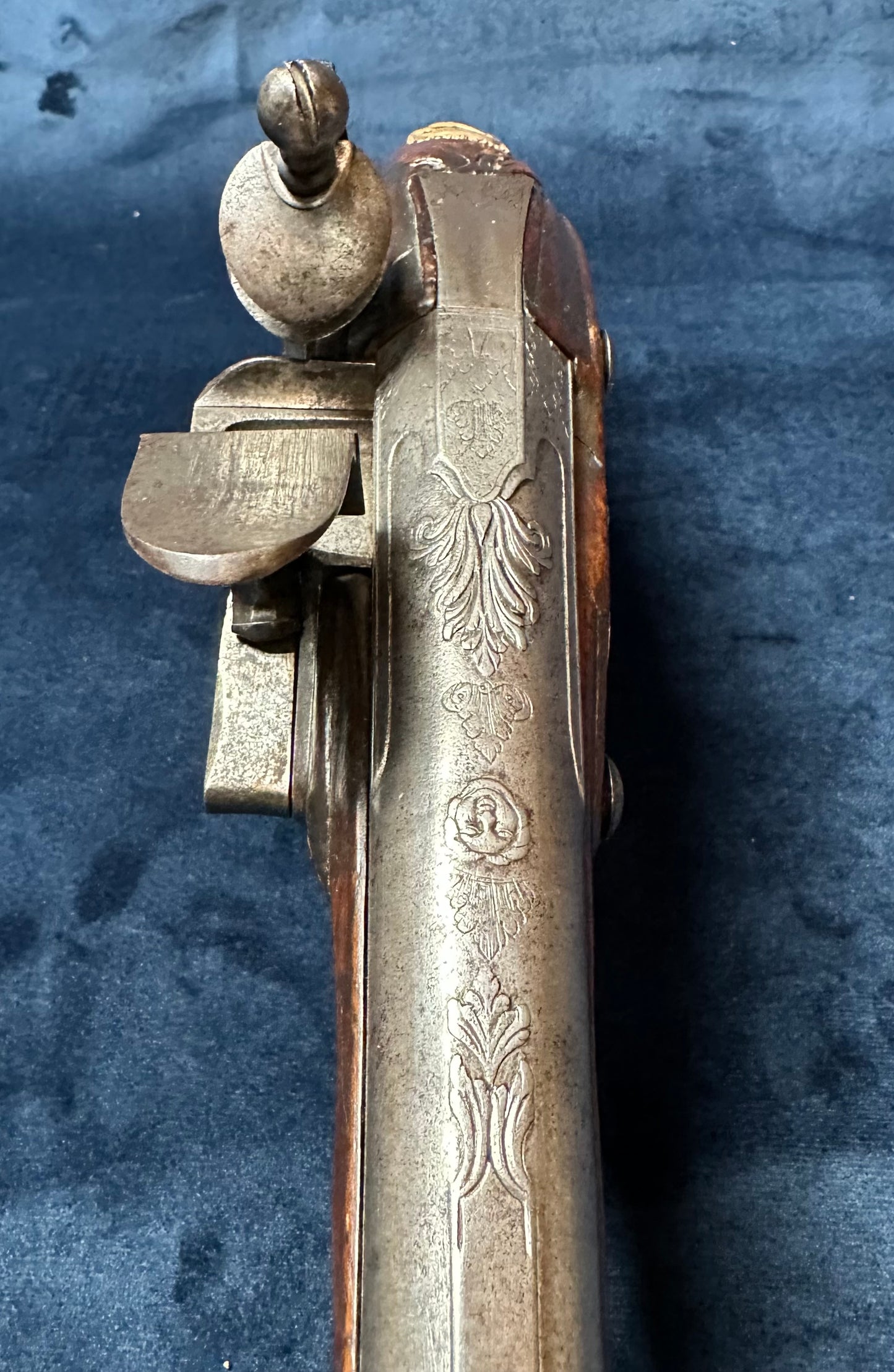 Beautiful Large Early Flintlock Holster Pistol By J J Behr Of Wurzburg