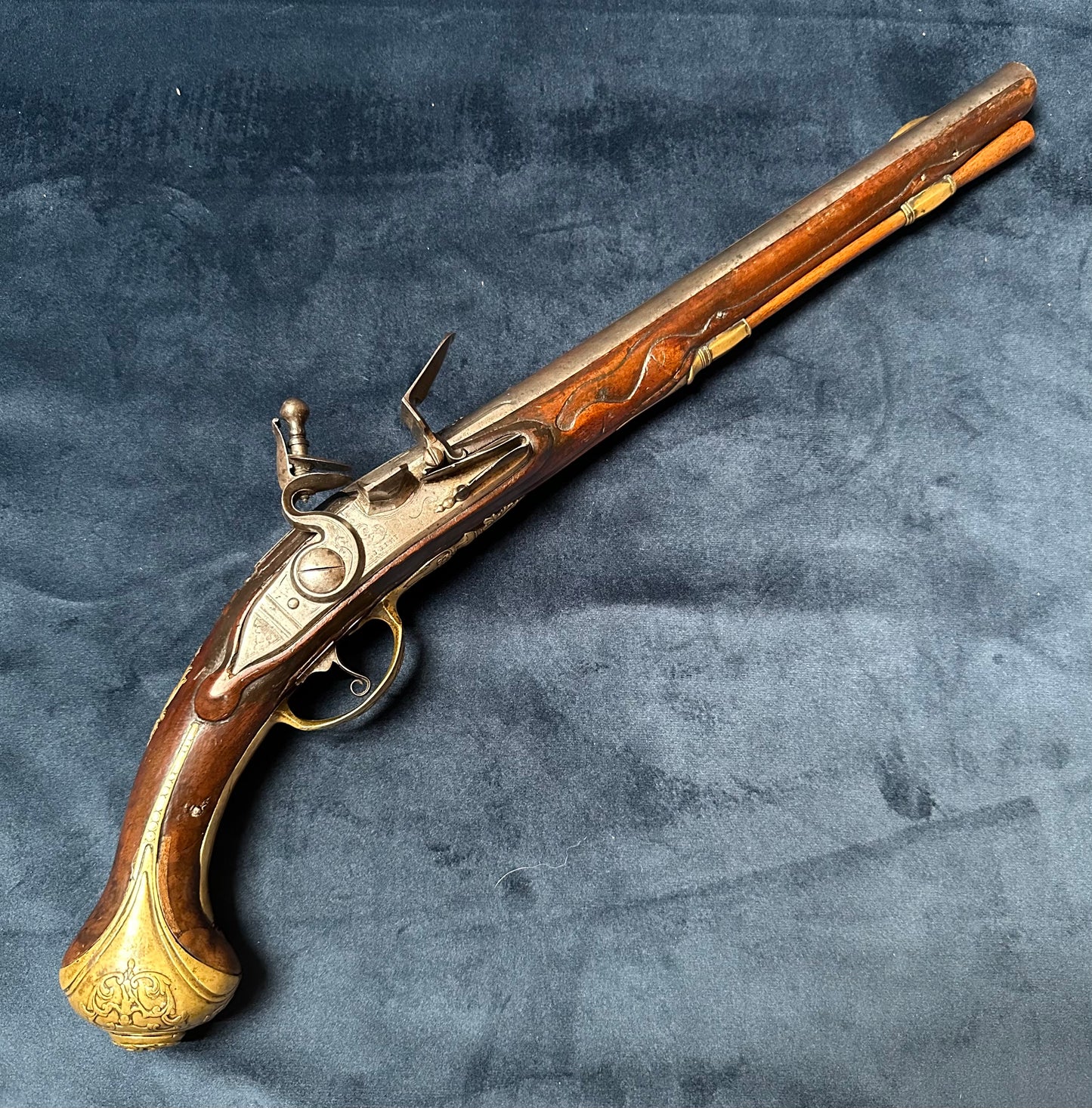 Beautiful Large Early Flintlock Holster Pistol By J J Behr Of Wurzburg