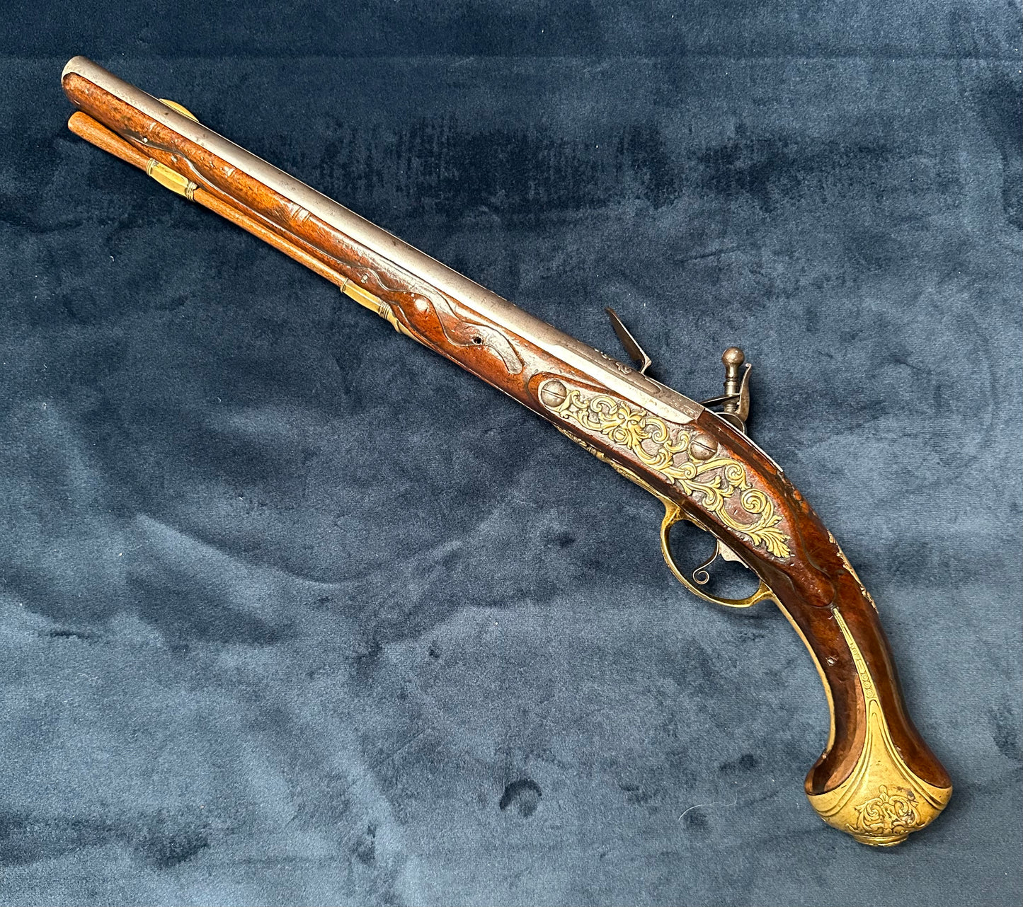 Beautiful Large Early Flintlock Holster Pistol By J J Behr Of Wurzburg