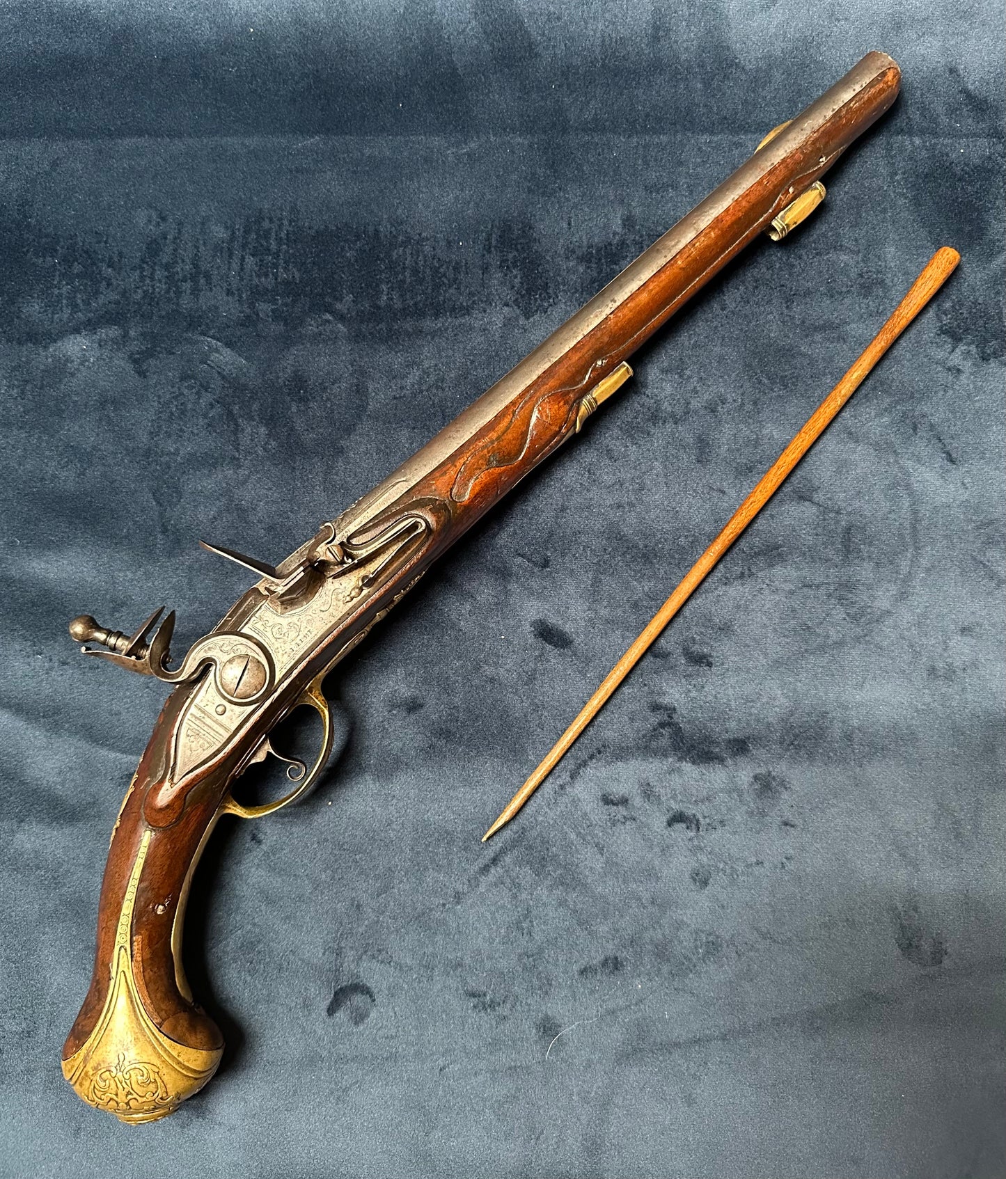 Beautiful Large Early Flintlock Holster Pistol By J J Behr Of Wurzburg