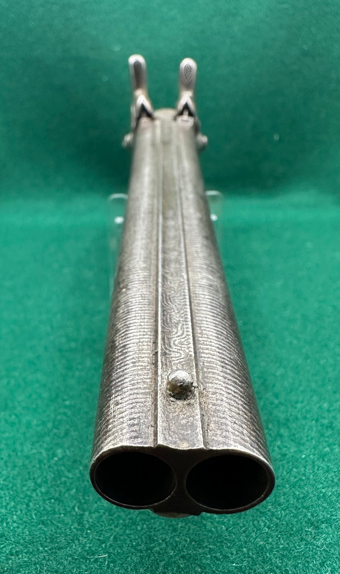 An elegant Half Stocked Double Barrelled Percussion Cap Travelling Pistol