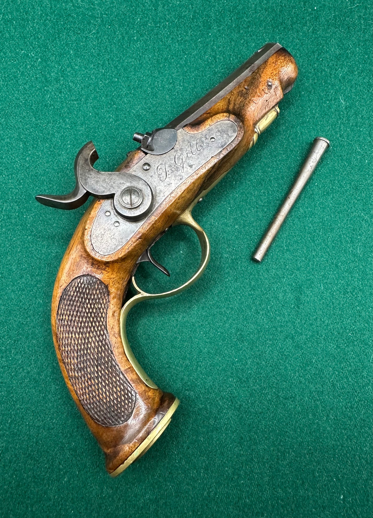 Full Stocked Overcoat Percussion Cap Pistol By J Gilli