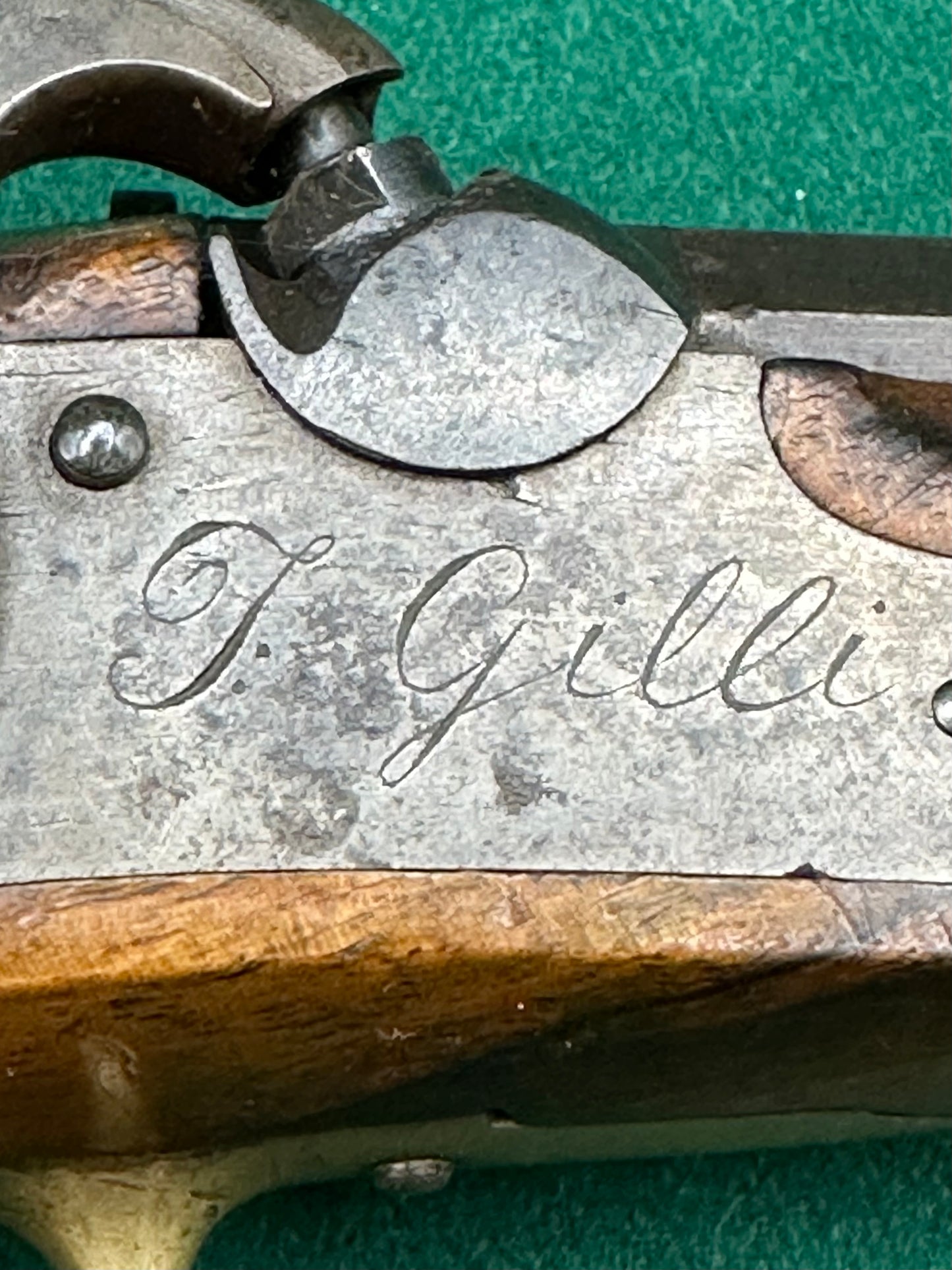 Full Stocked Overcoat Percussion Cap Pistol By J Gilli