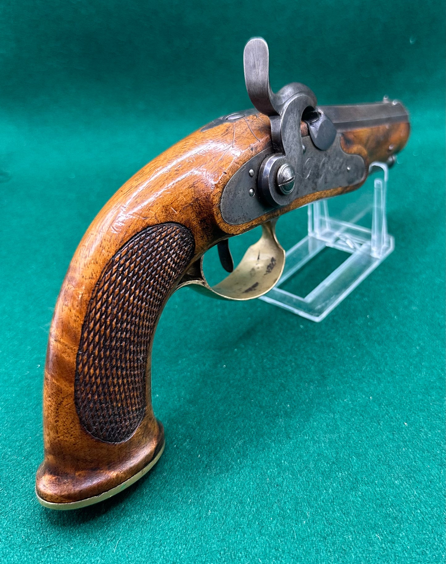 Full Stocked Overcoat Percussion Cap Pistol By J Gilli