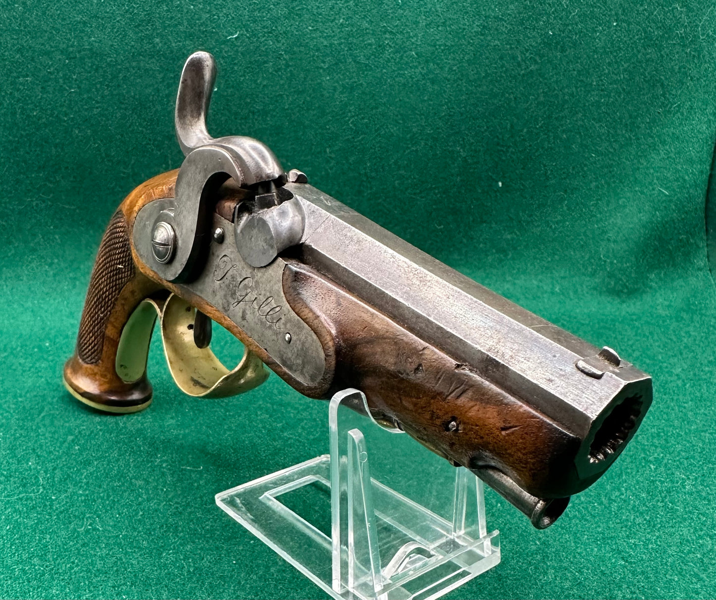 Full Stocked Overcoat Percussion Cap Pistol By J Gilli