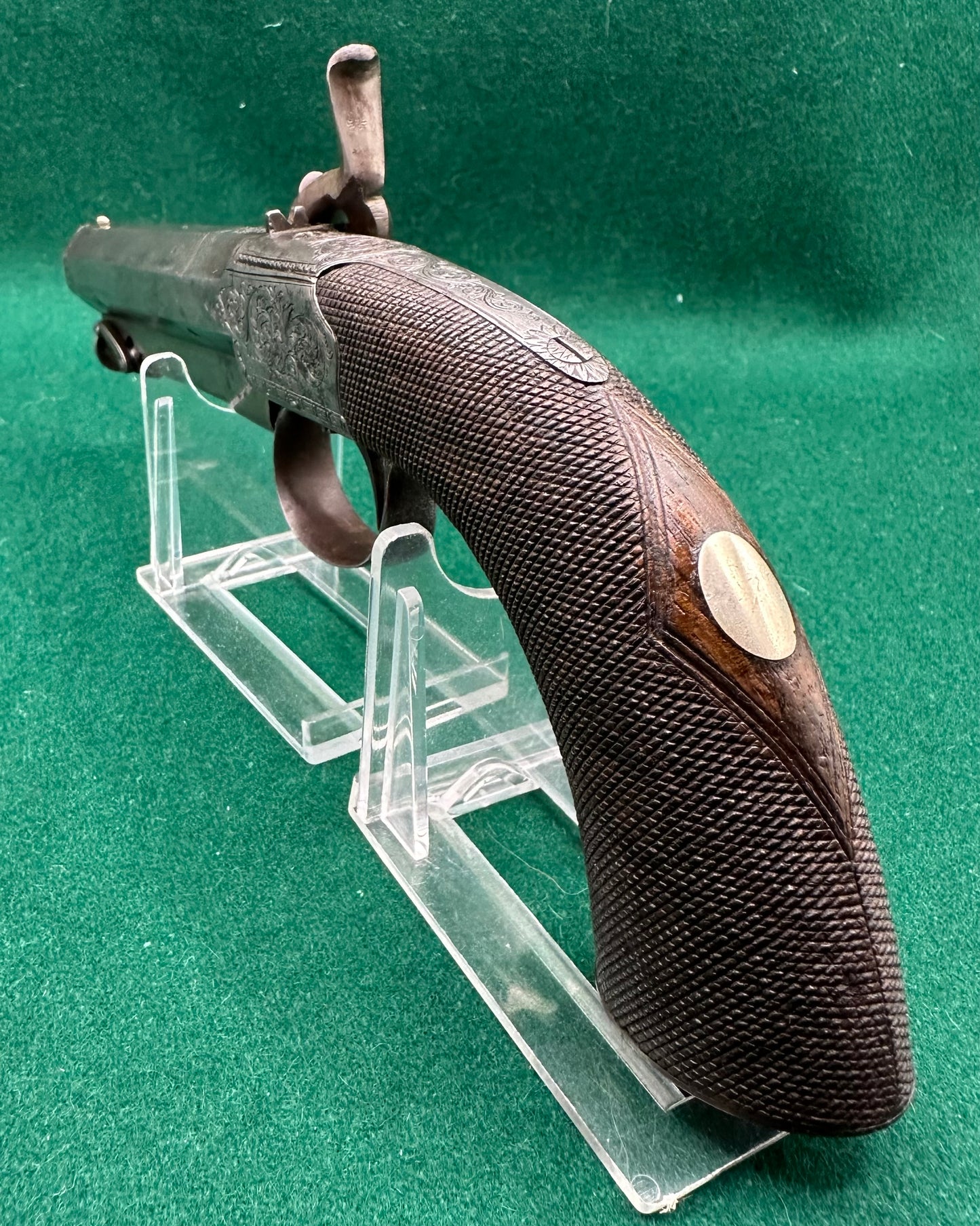 Cased Boxlock Sidehammer Percussion Cap Pistol With Accessories