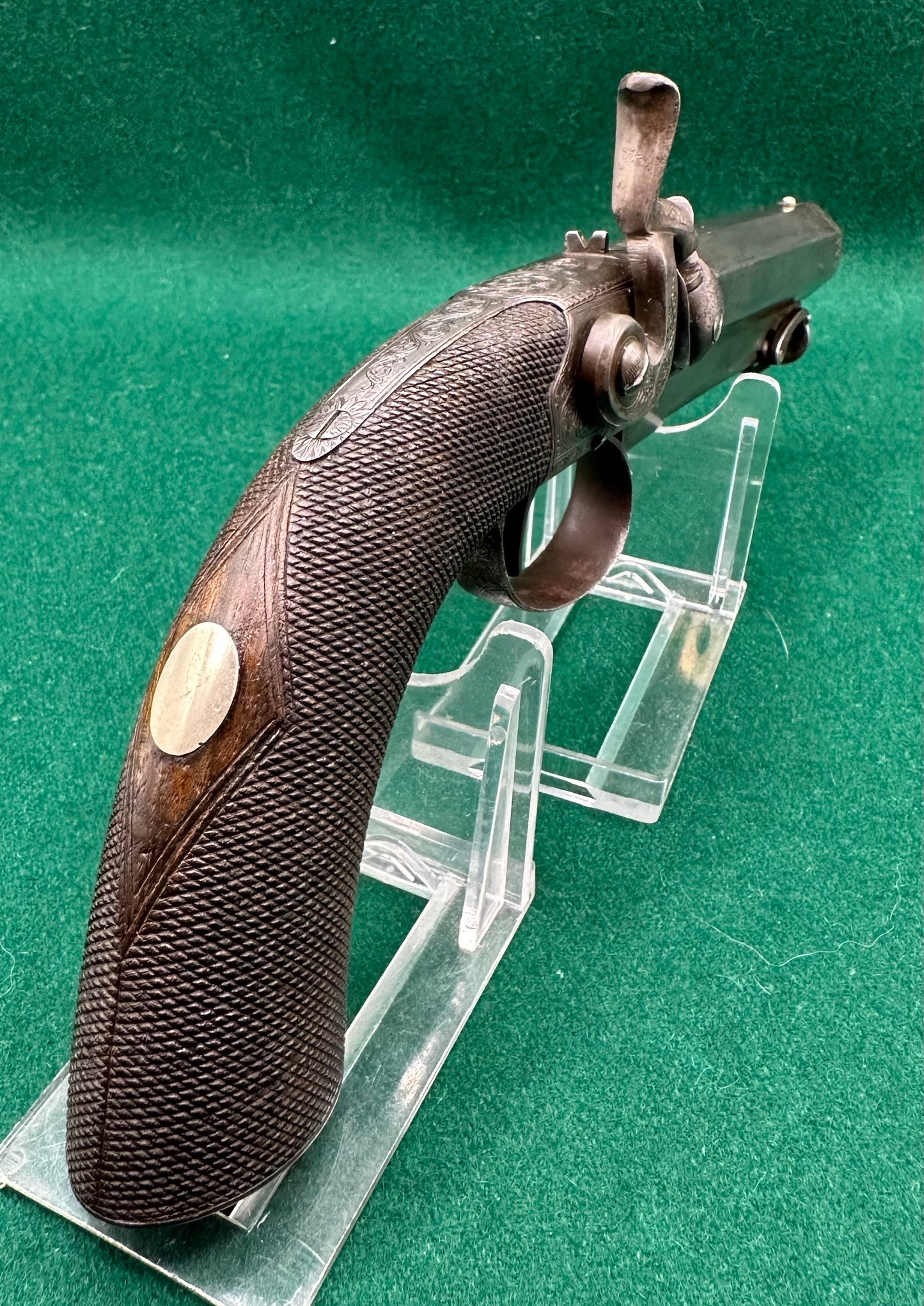 Cased Boxlock Sidehammer Percussion Cap Pistol With Accessories