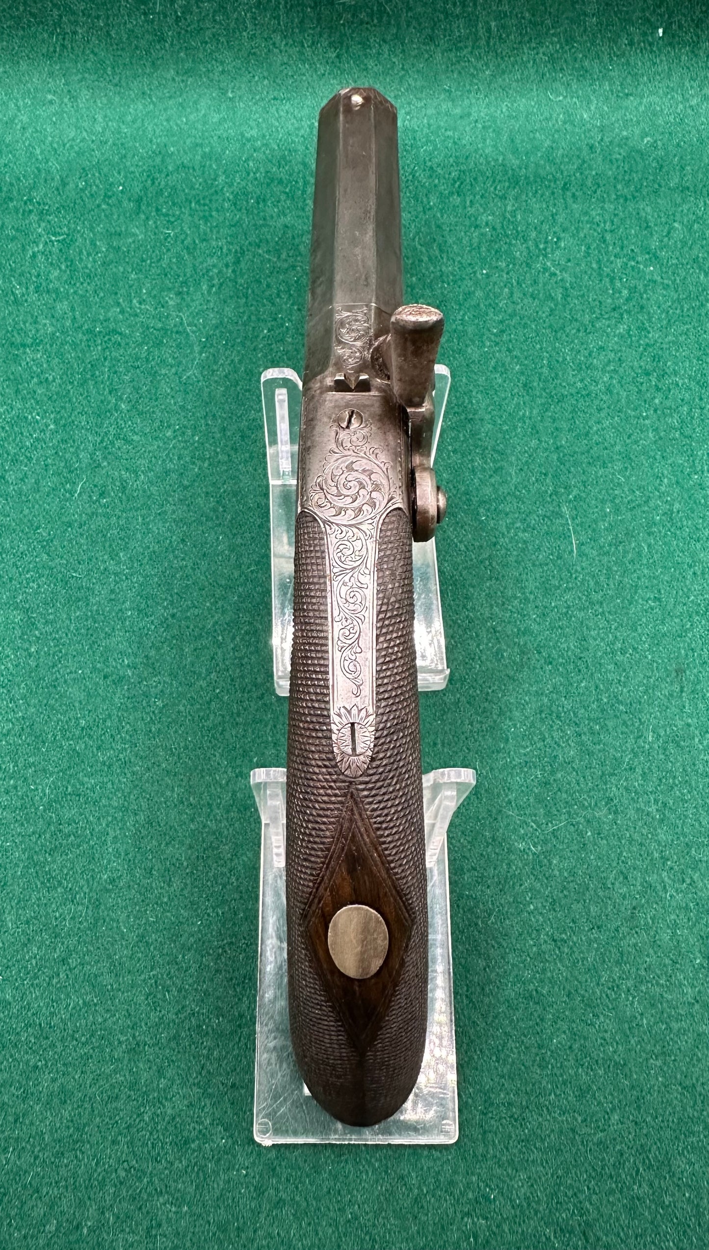 Cased Boxlock Sidehammer Percussion Cap Pistol With Accessories