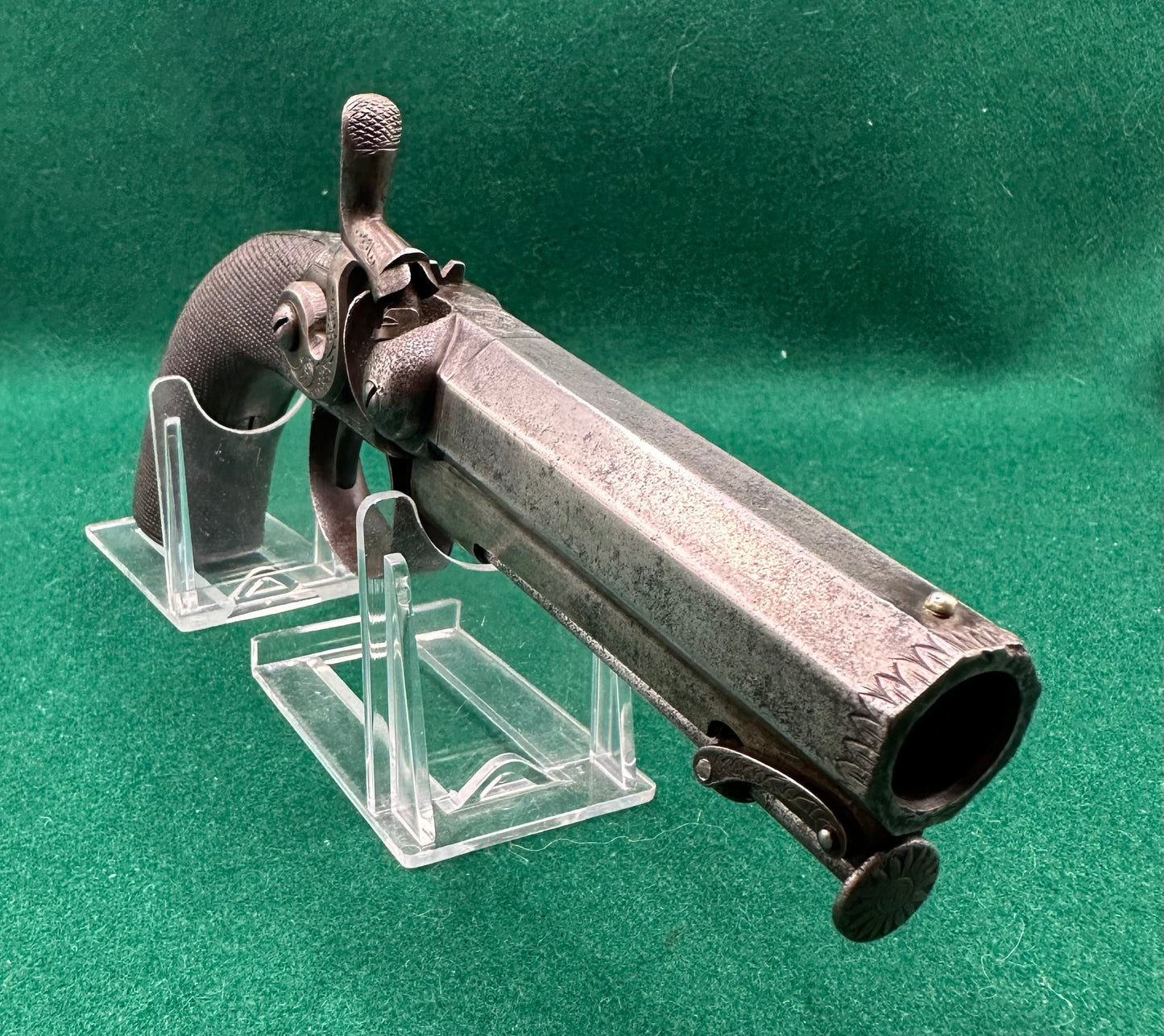 Cased Boxlock Sidehammer Percussion Cap Pistol With Accessories