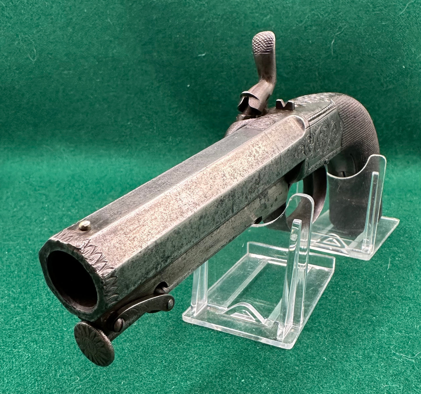 Cased Boxlock Sidehammer Percussion Cap Pistol With Accessories